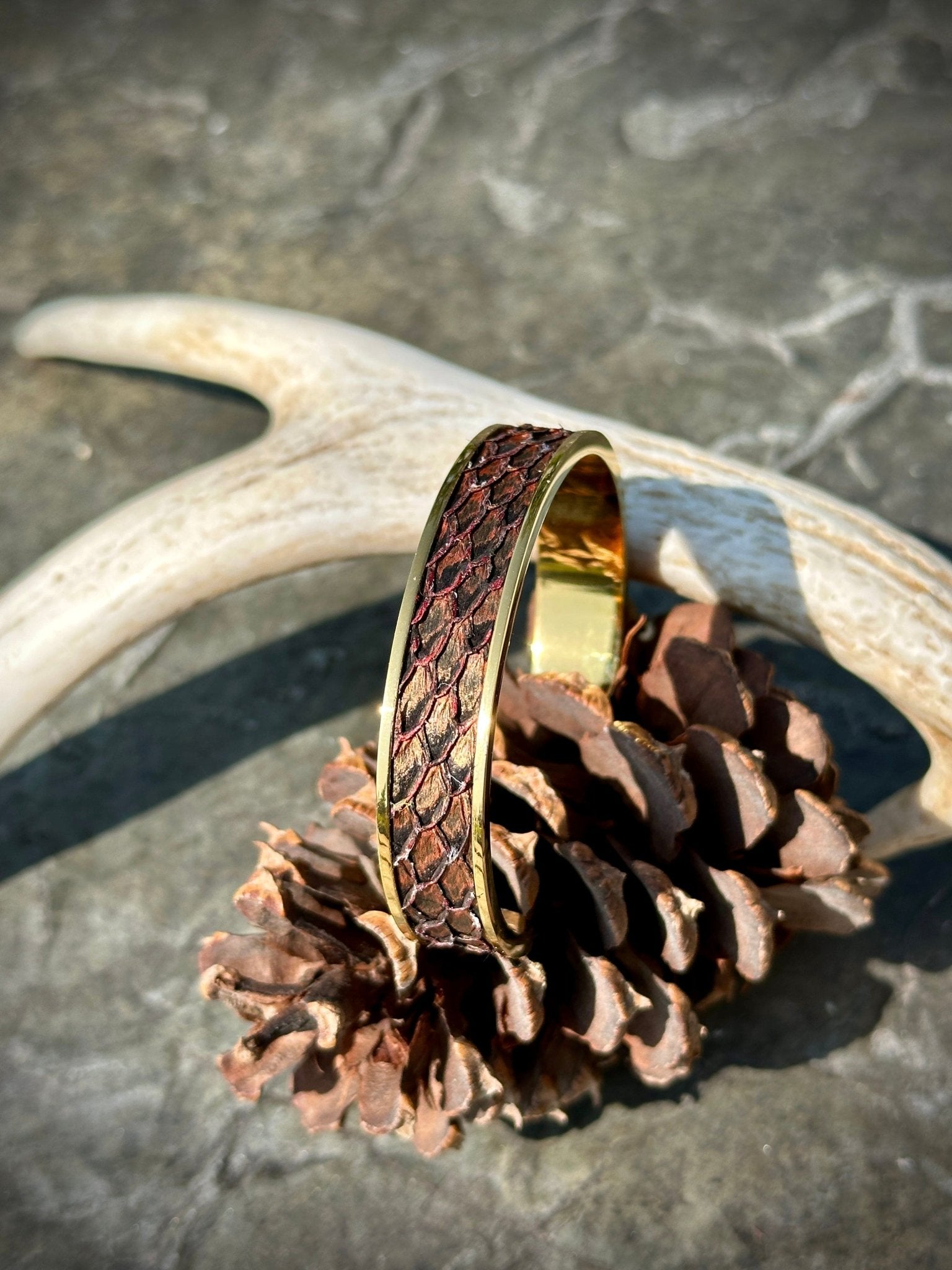 24K Gold-Plated Leather Cuff Bracelets - Cuff Bracelet - Bridger Leather
