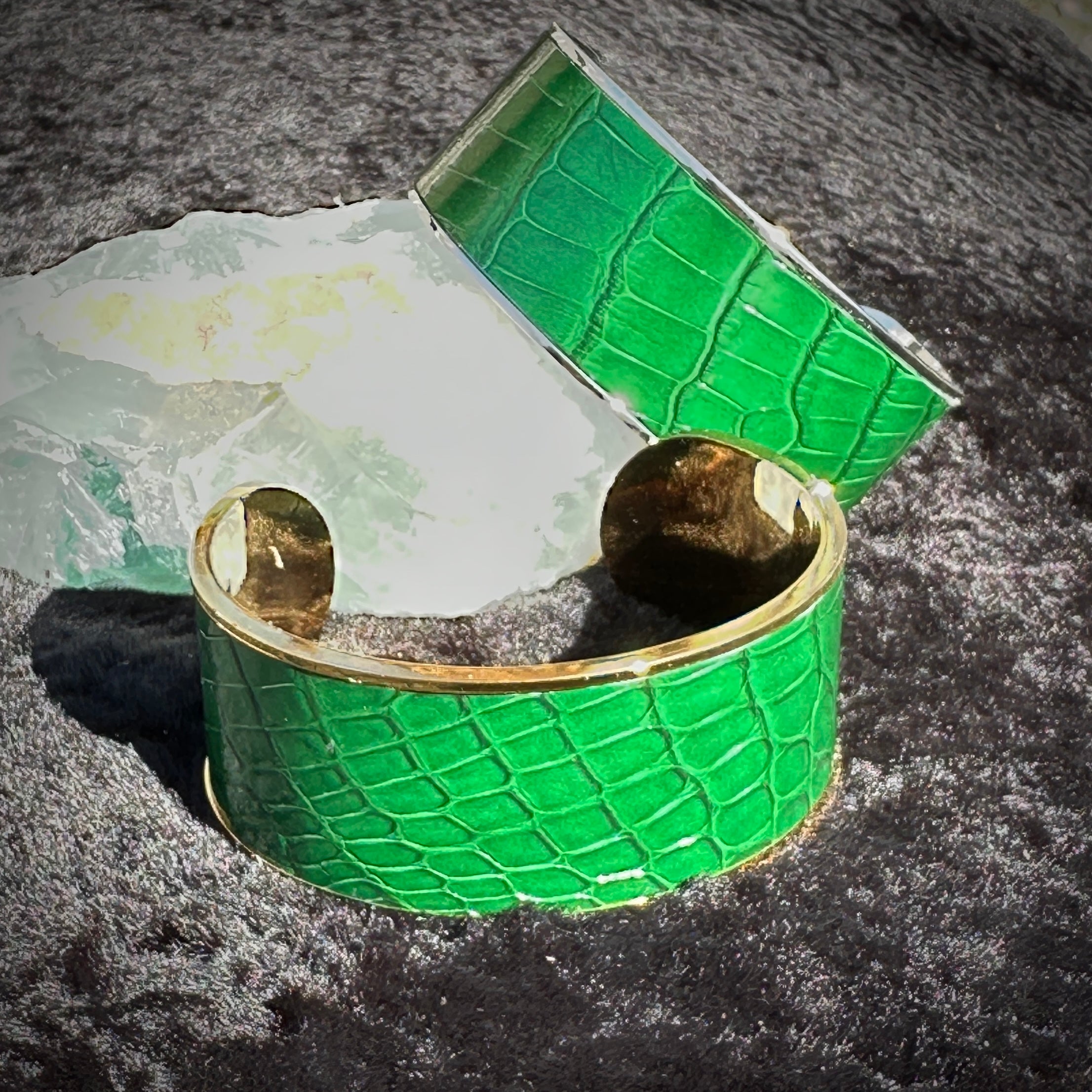 Green Alligator Leather Cuff