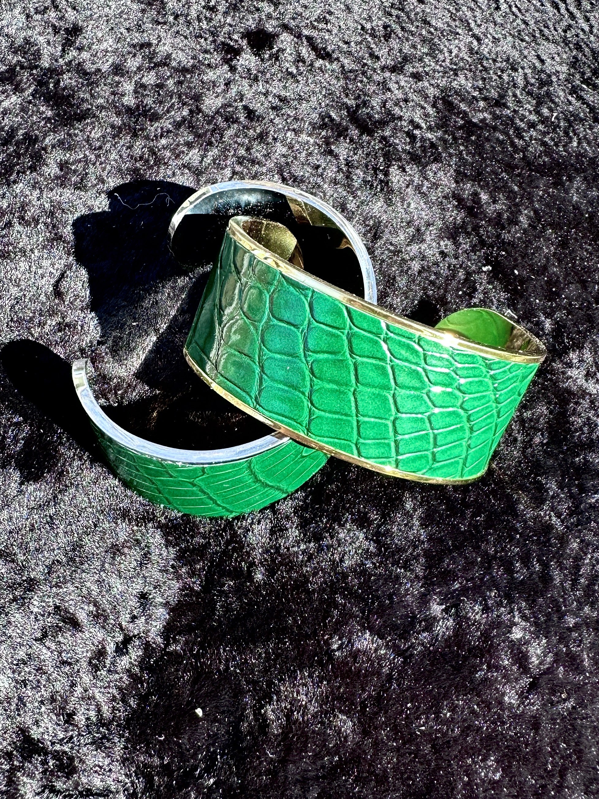 Green Alligator Leather Cuff