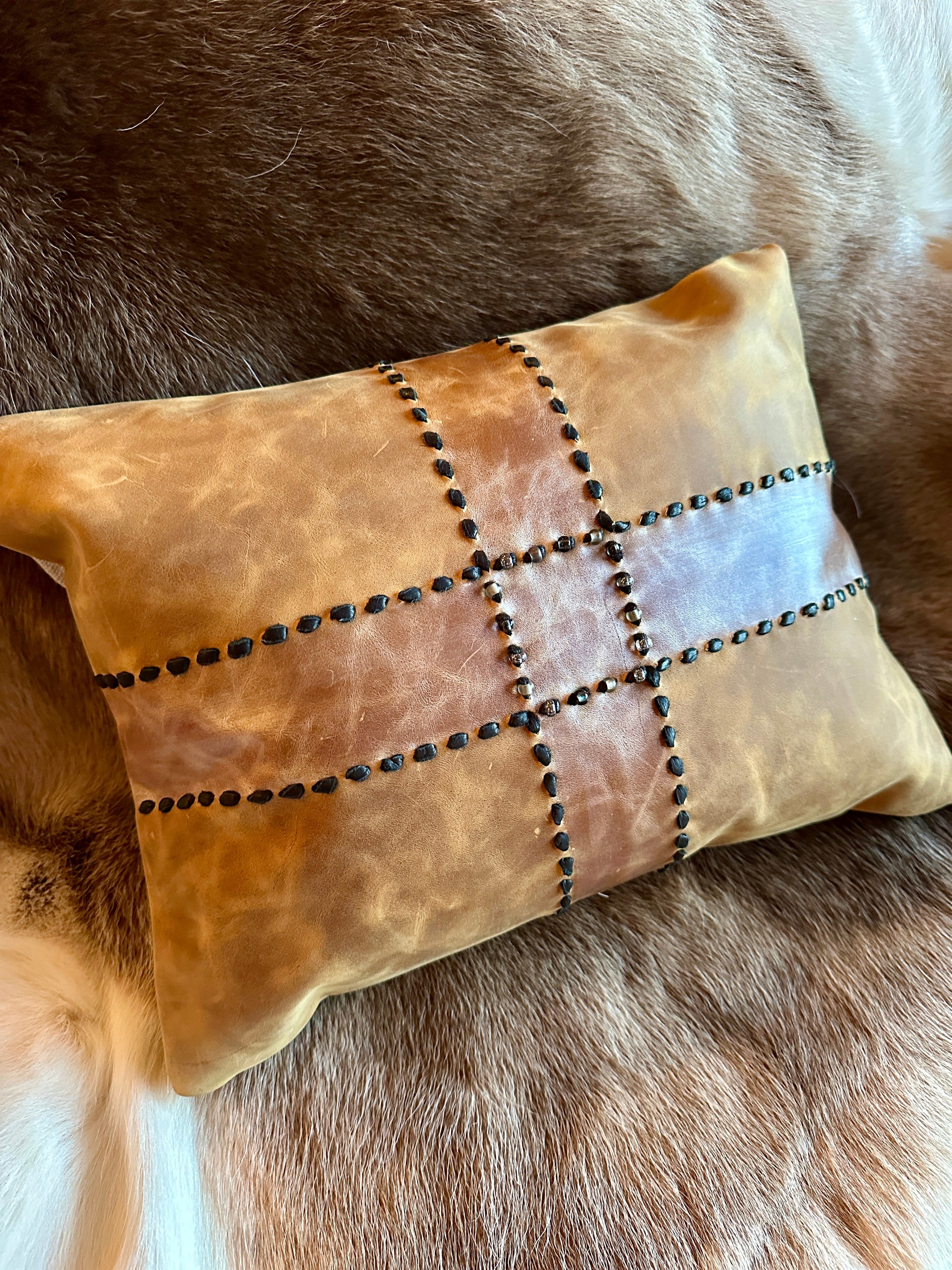 Bridger Leather 12" x 16" Buck Stitch Pillows