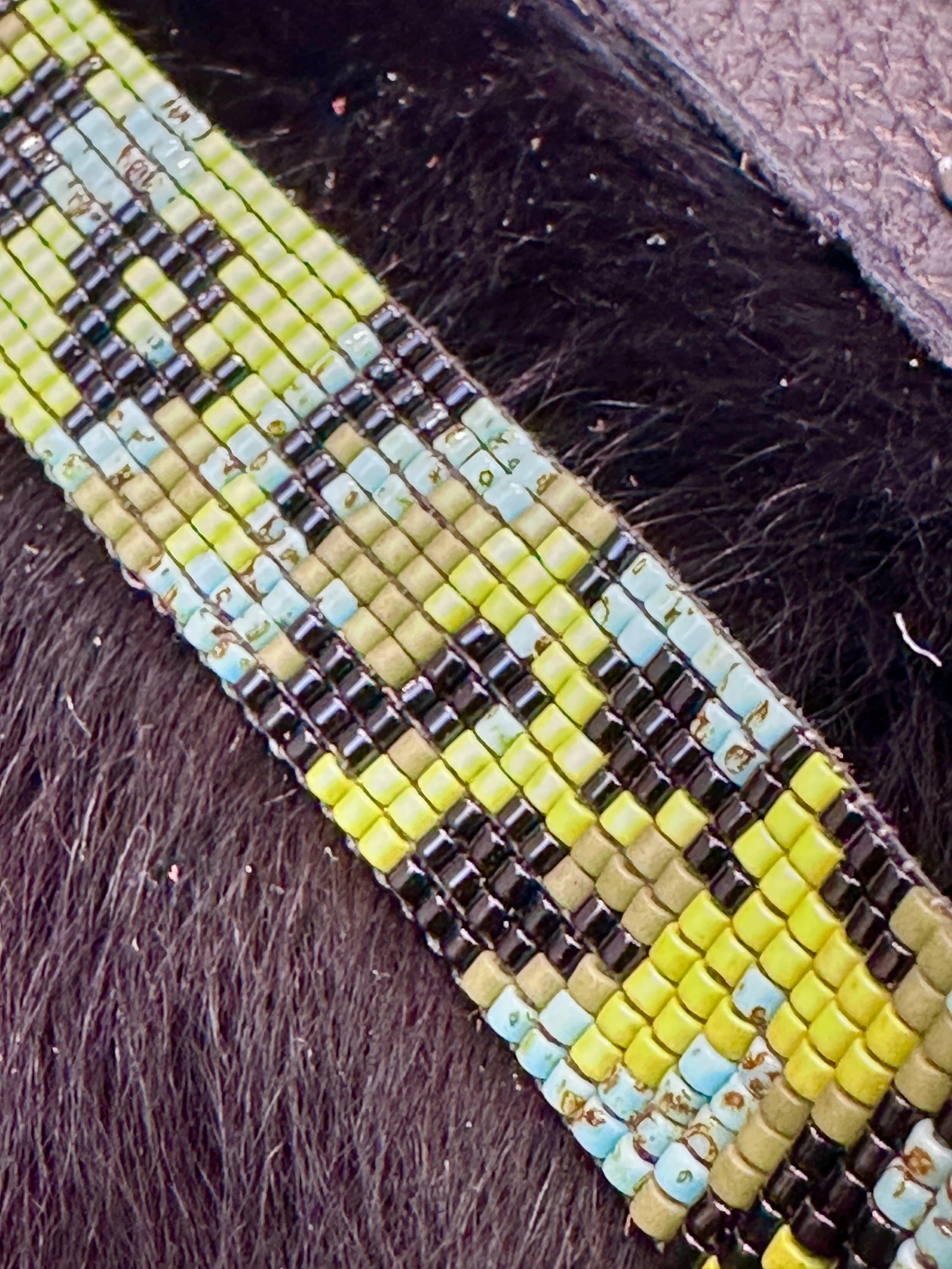 Bridger Leather Hatband Camo Beaded Hatband