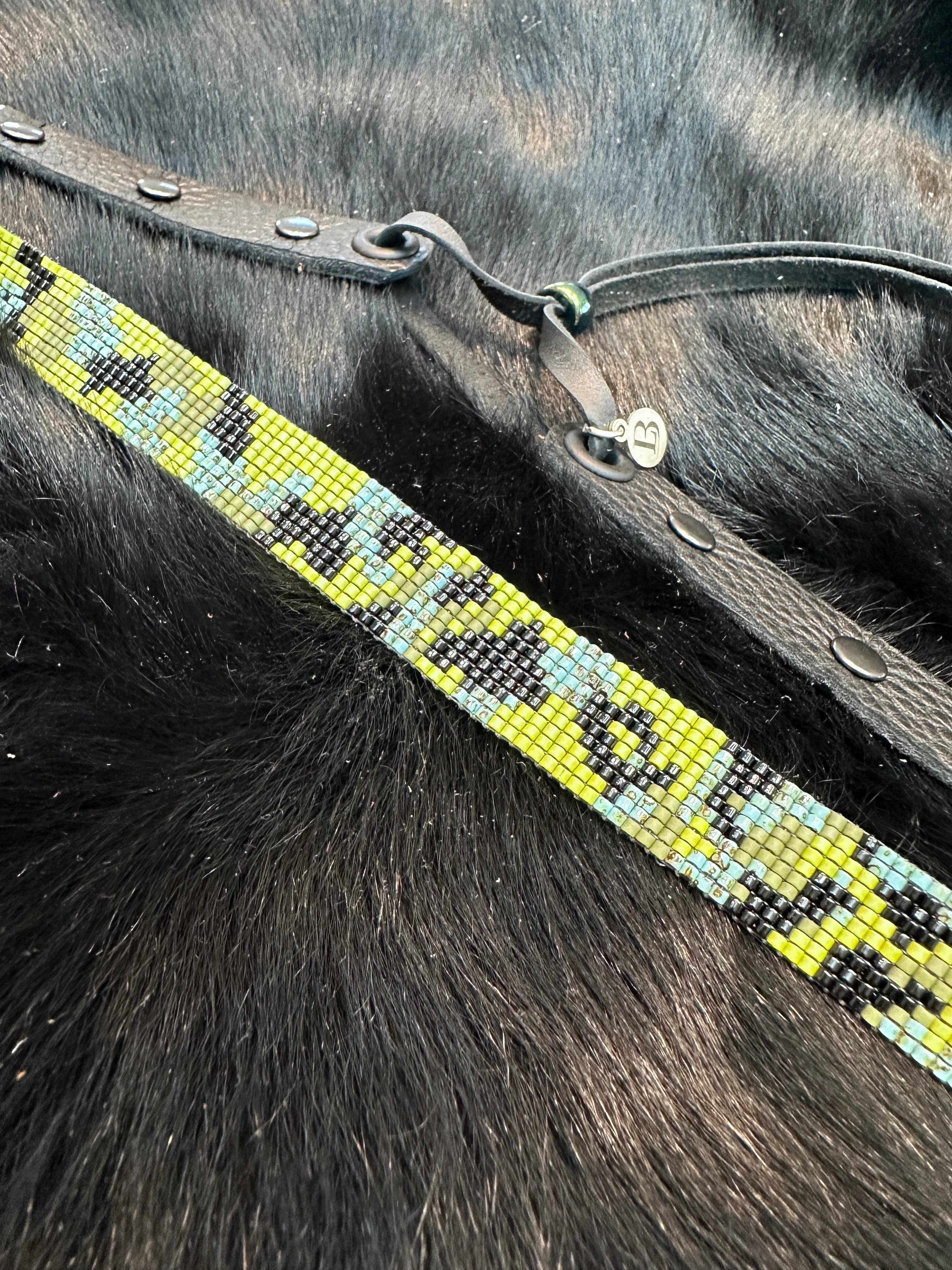 Bridger Leather Hatband Camo Beaded Hatband