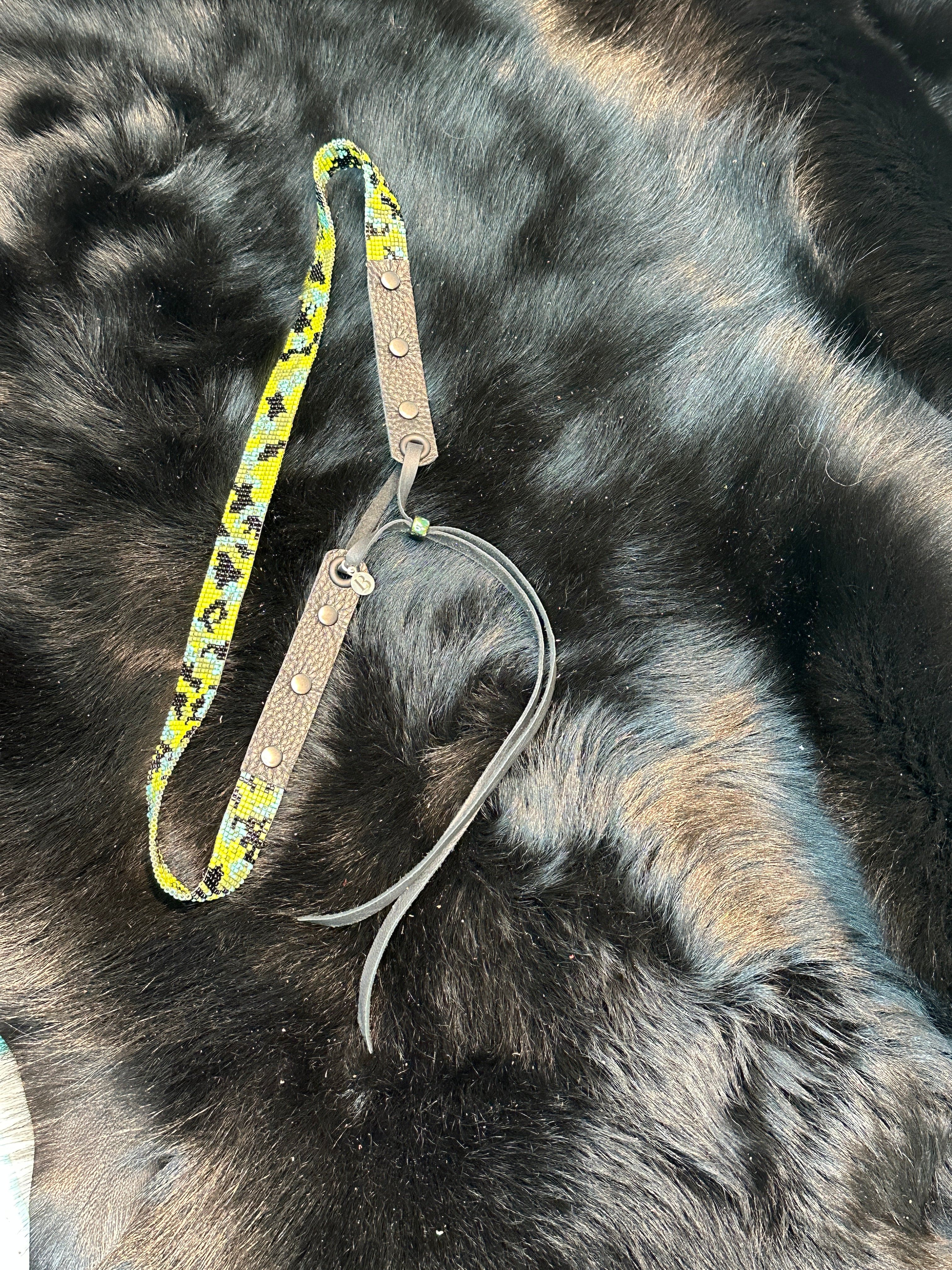 Bridger Leather Hatband Camo Beaded Hatband