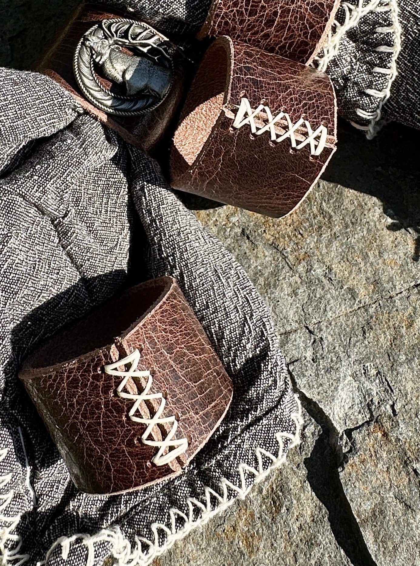 Bridger Leather Home Goods Elk Concho Napkin Rings - Set of 8