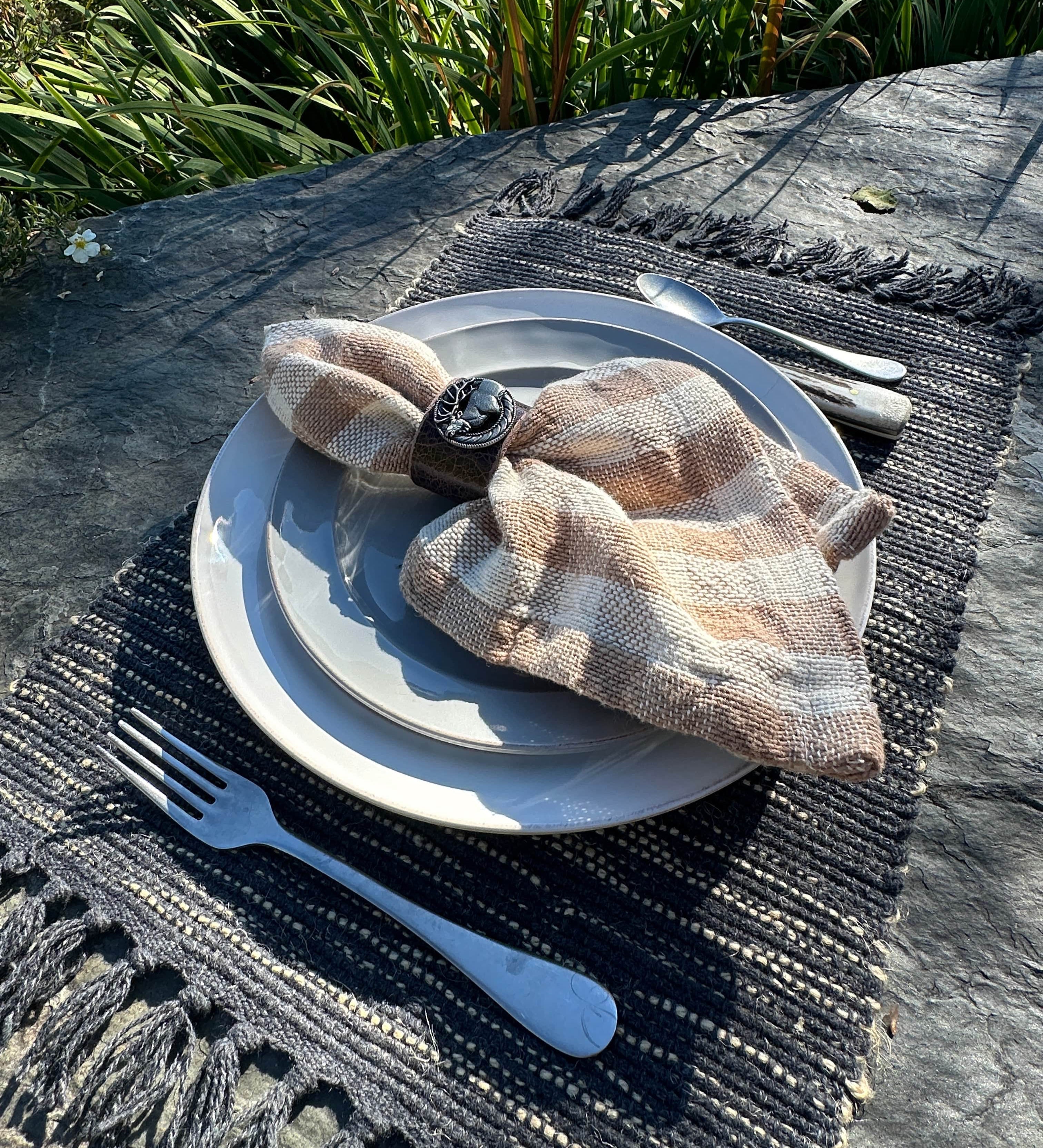 Bridger Leather Home Goods Elk Concho Napkin Rings - Set of 8