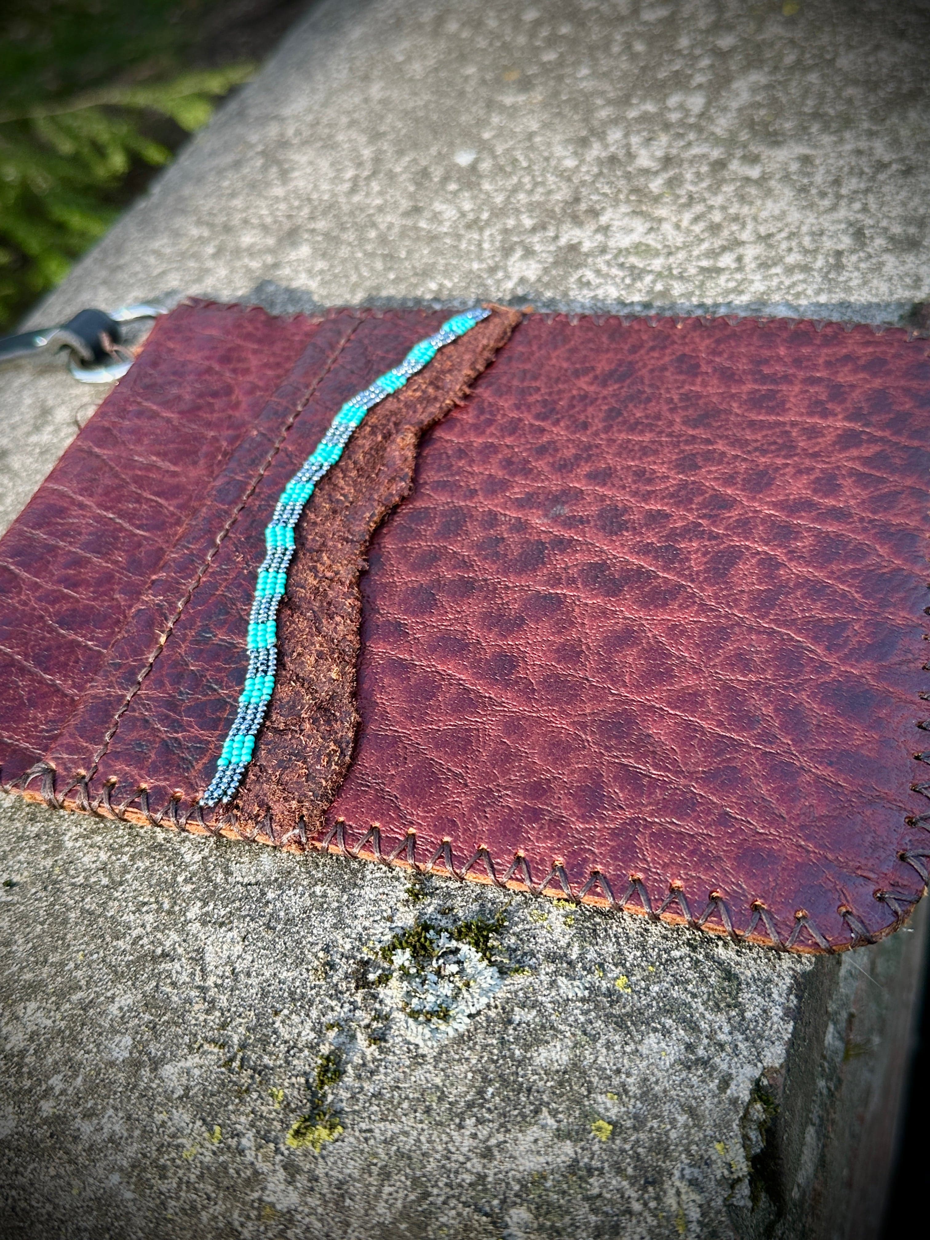 Bridger Leather Crossbody Bag Hand Beaded Bison Crossbody