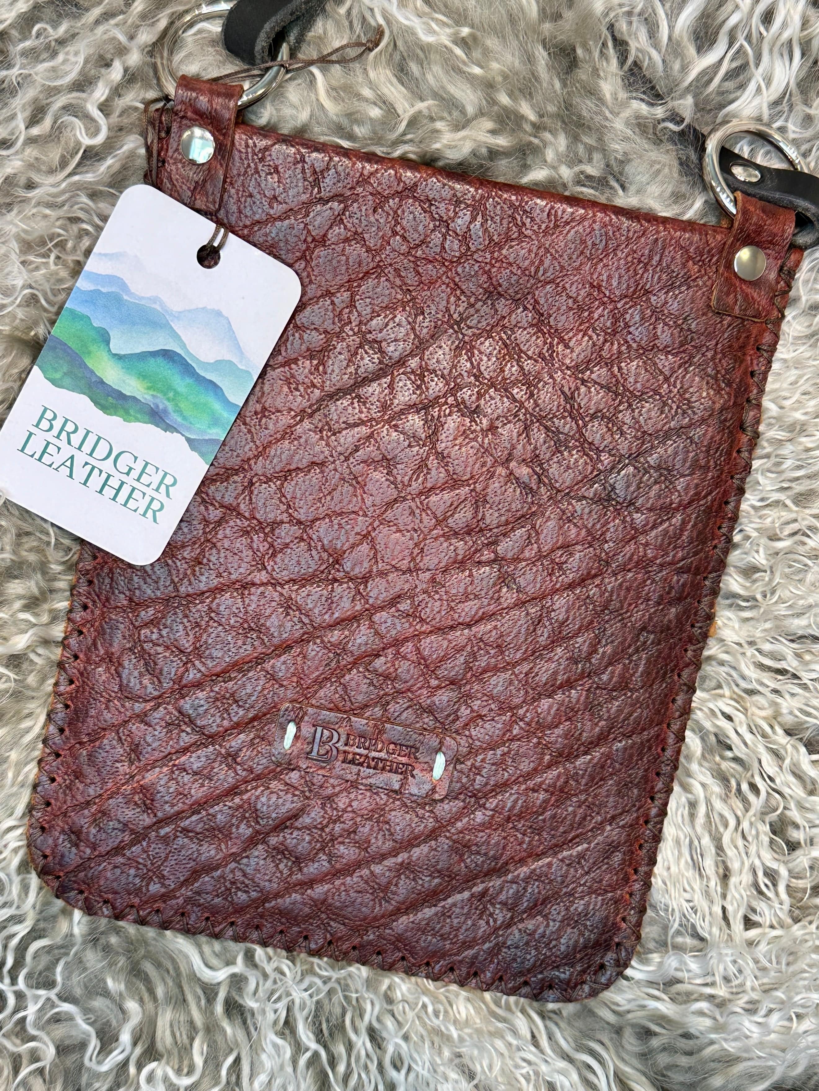 Bridger Leather Crossbody Bag Hand Beaded Bison Crossbody