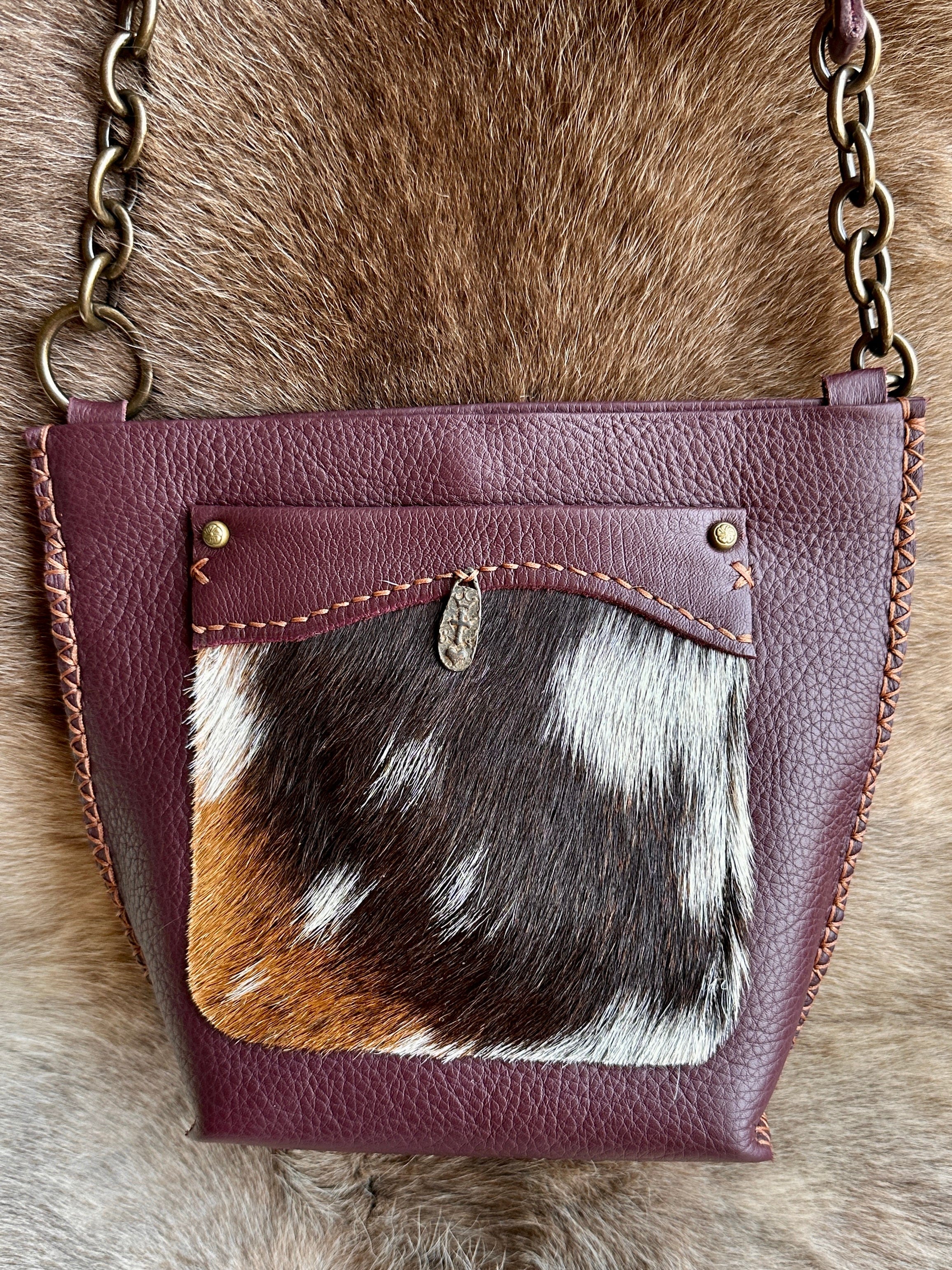 Bridger Leather Handbag Wine Red Little Fawn Shoulder Bag in Assorted Styles