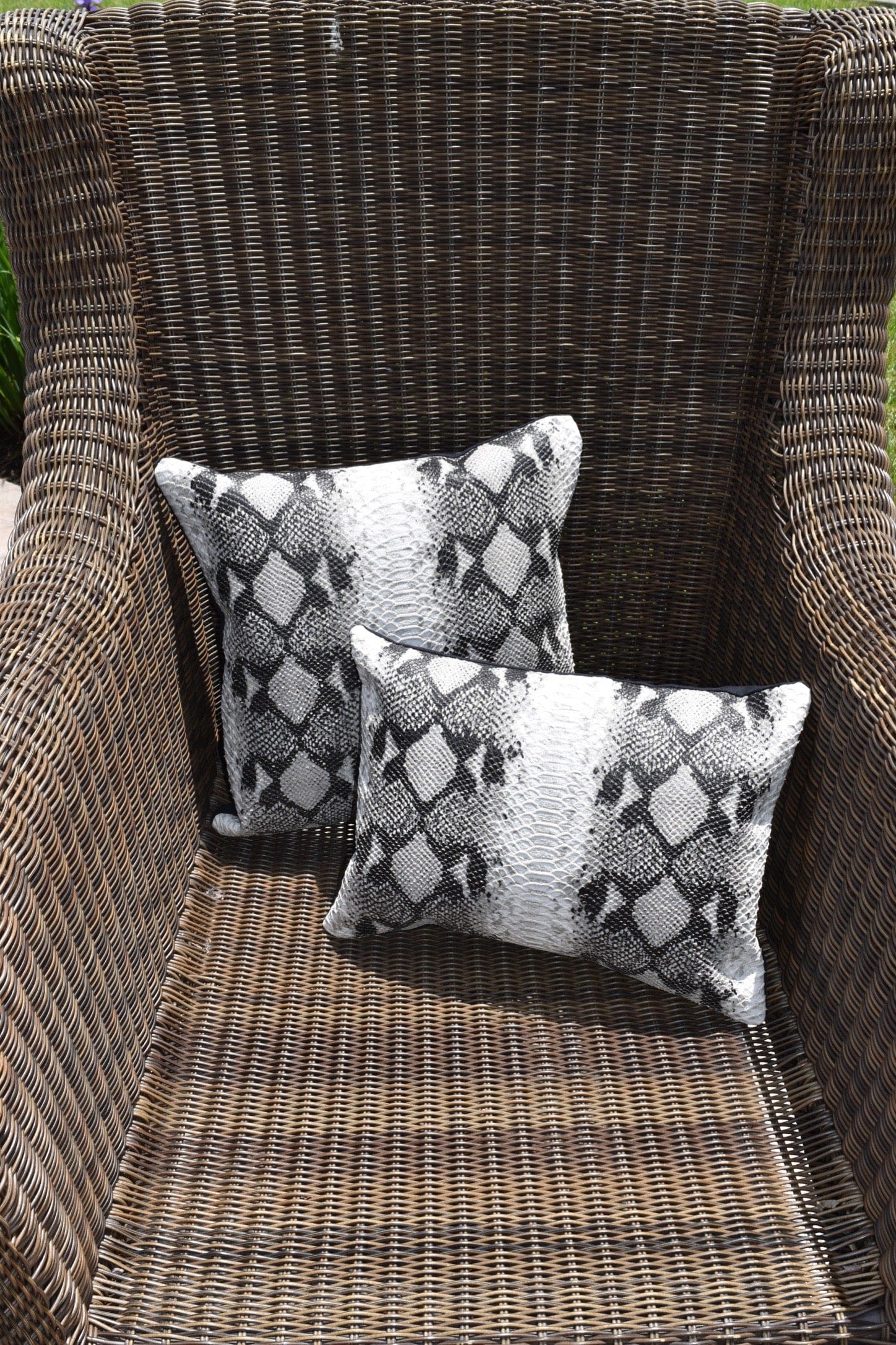 Bridger Leather Python Pattern Embossed Pillow Set