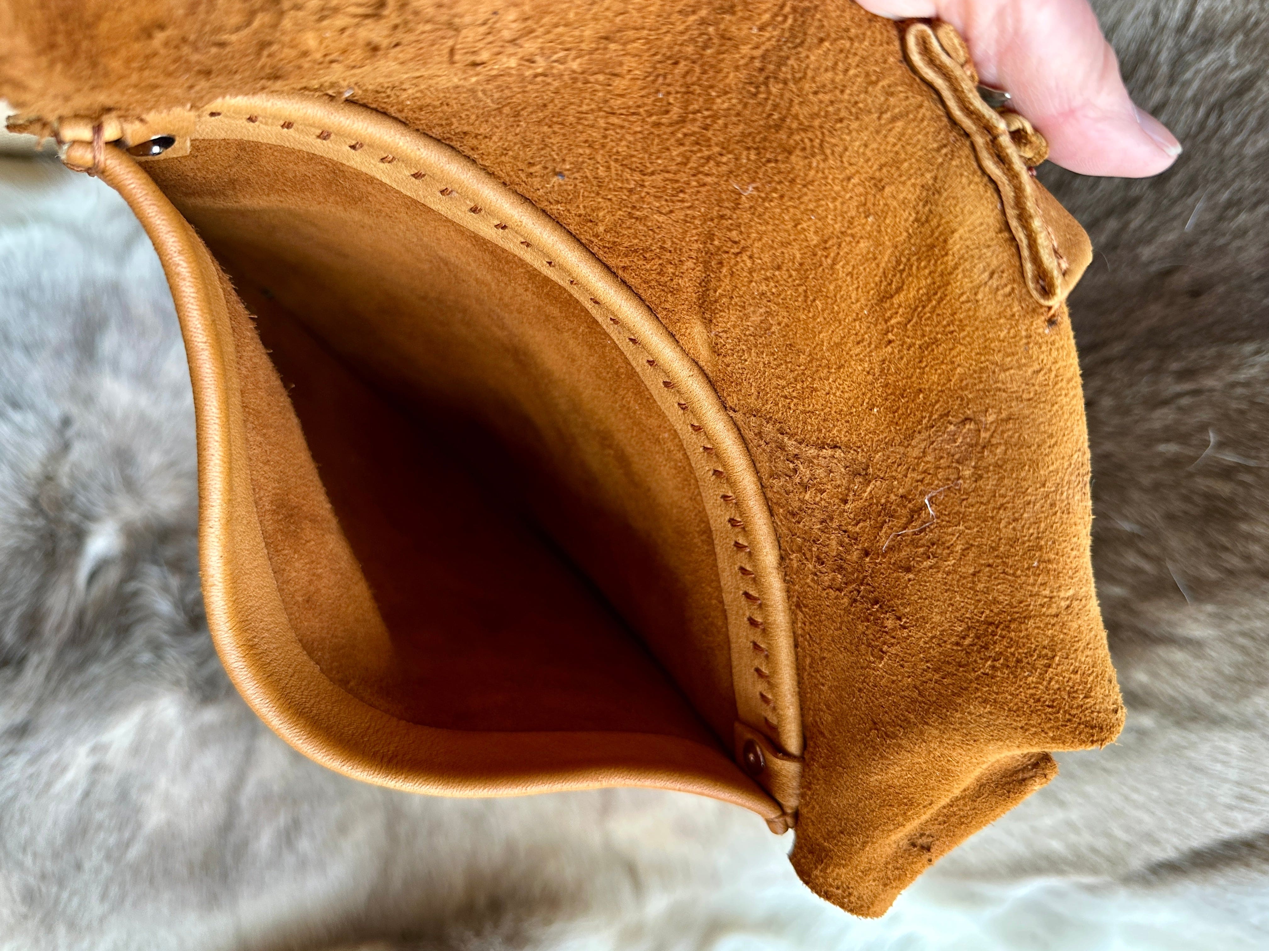 Bridger Leather Shoulder Bag Sacajawea Bag with Turquoise