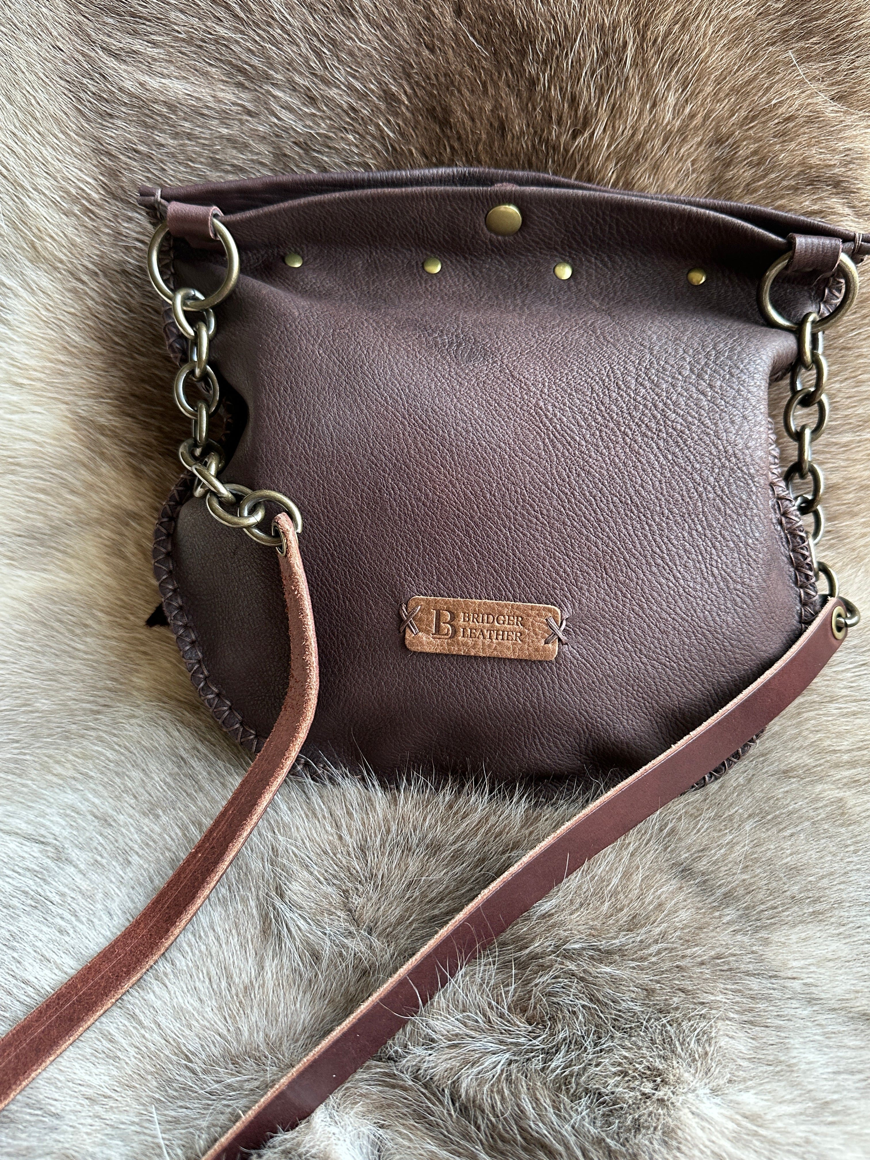 Bridger Leather Crossbody Bag Sacajawea Beaded Crossbody