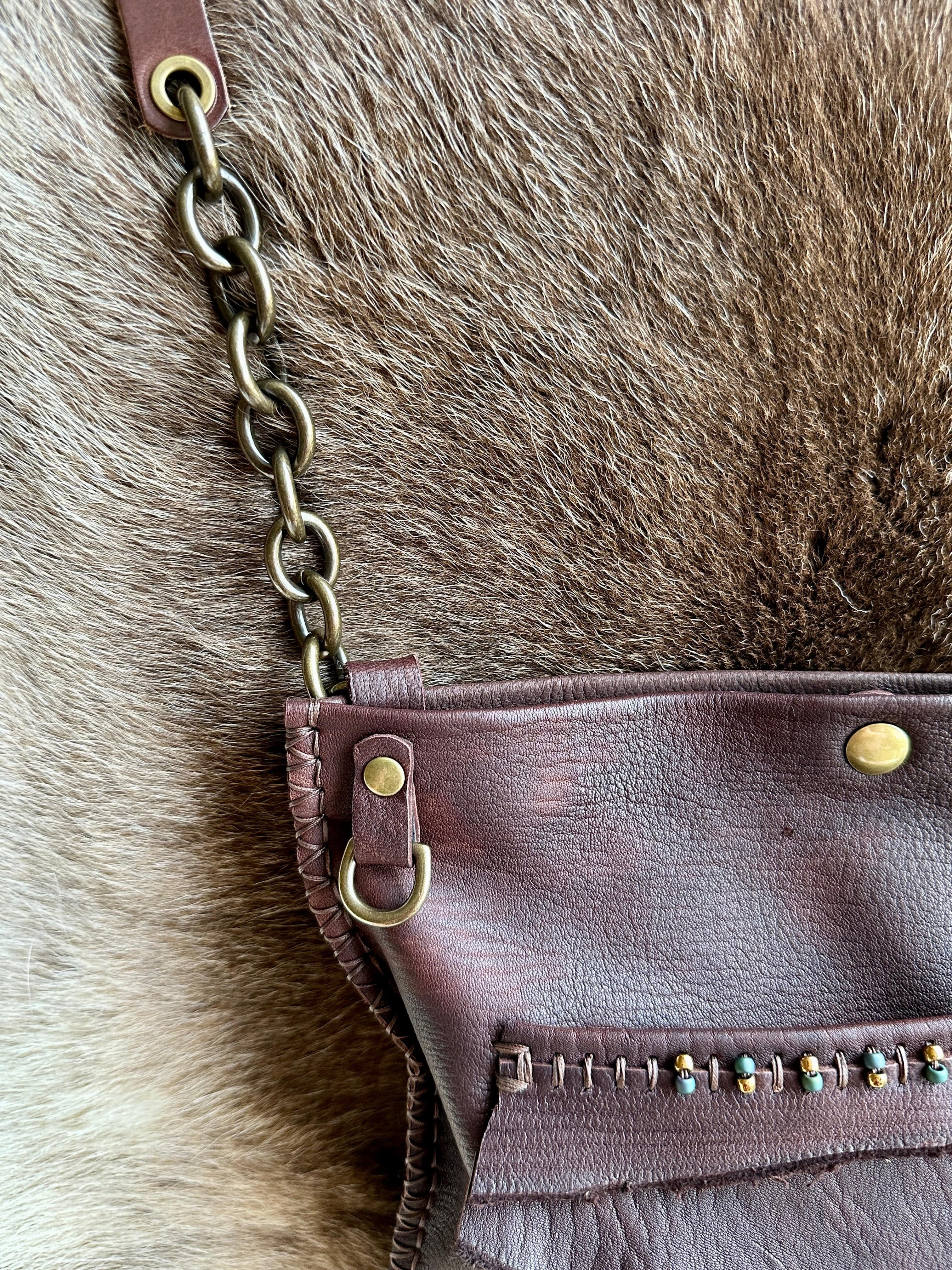 Bridger Leather Crossbody Bag Sacajawea Beaded Crossbody