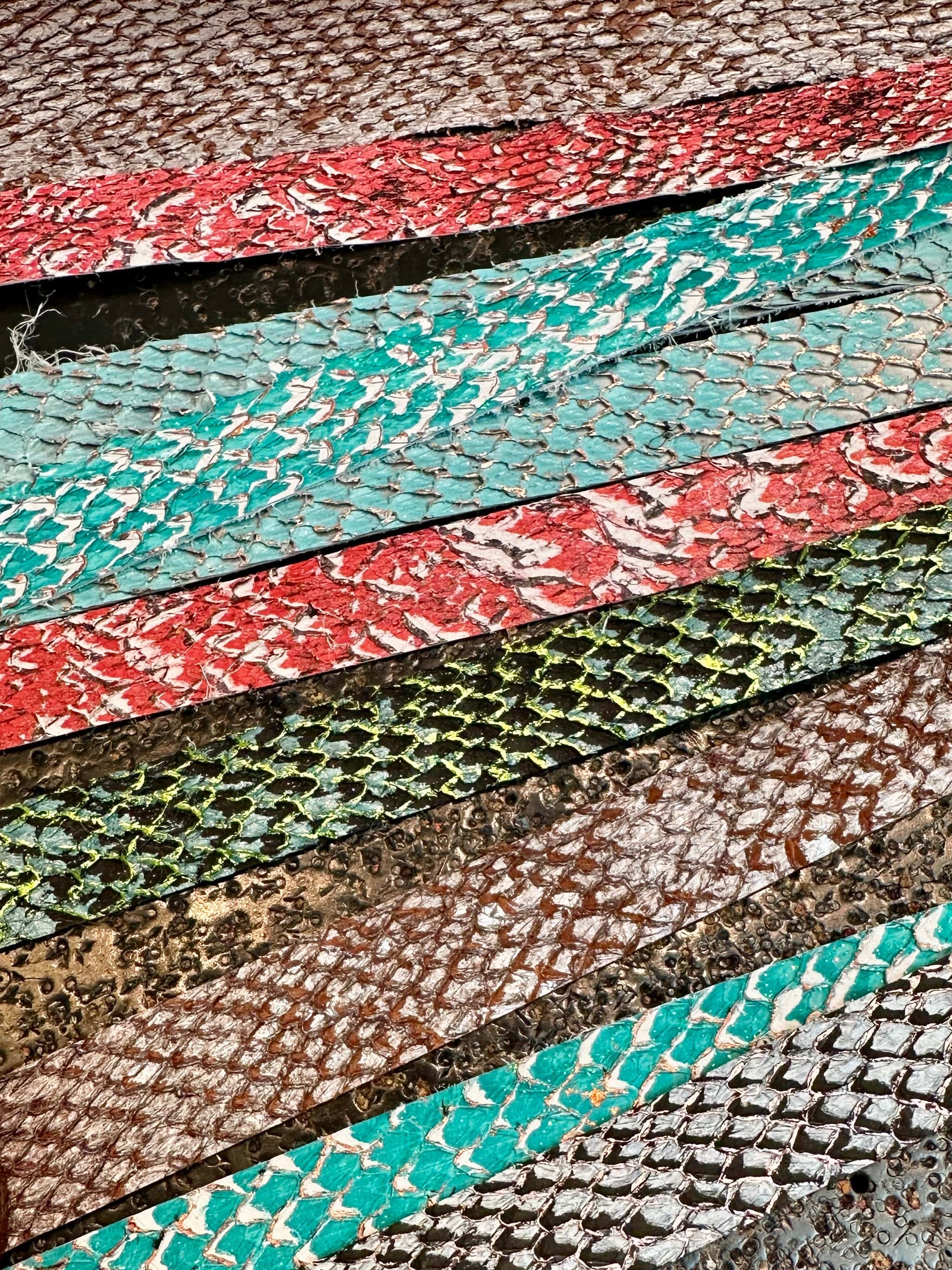 Bridger Leather Hatbands made with a variety of Icelandic Salmon Leather.