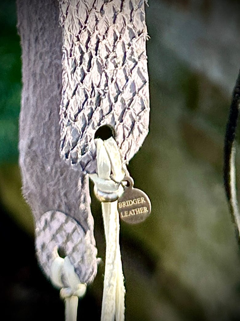 Bridger Leather Hatband White & Silver Salmon Leather Hatbands