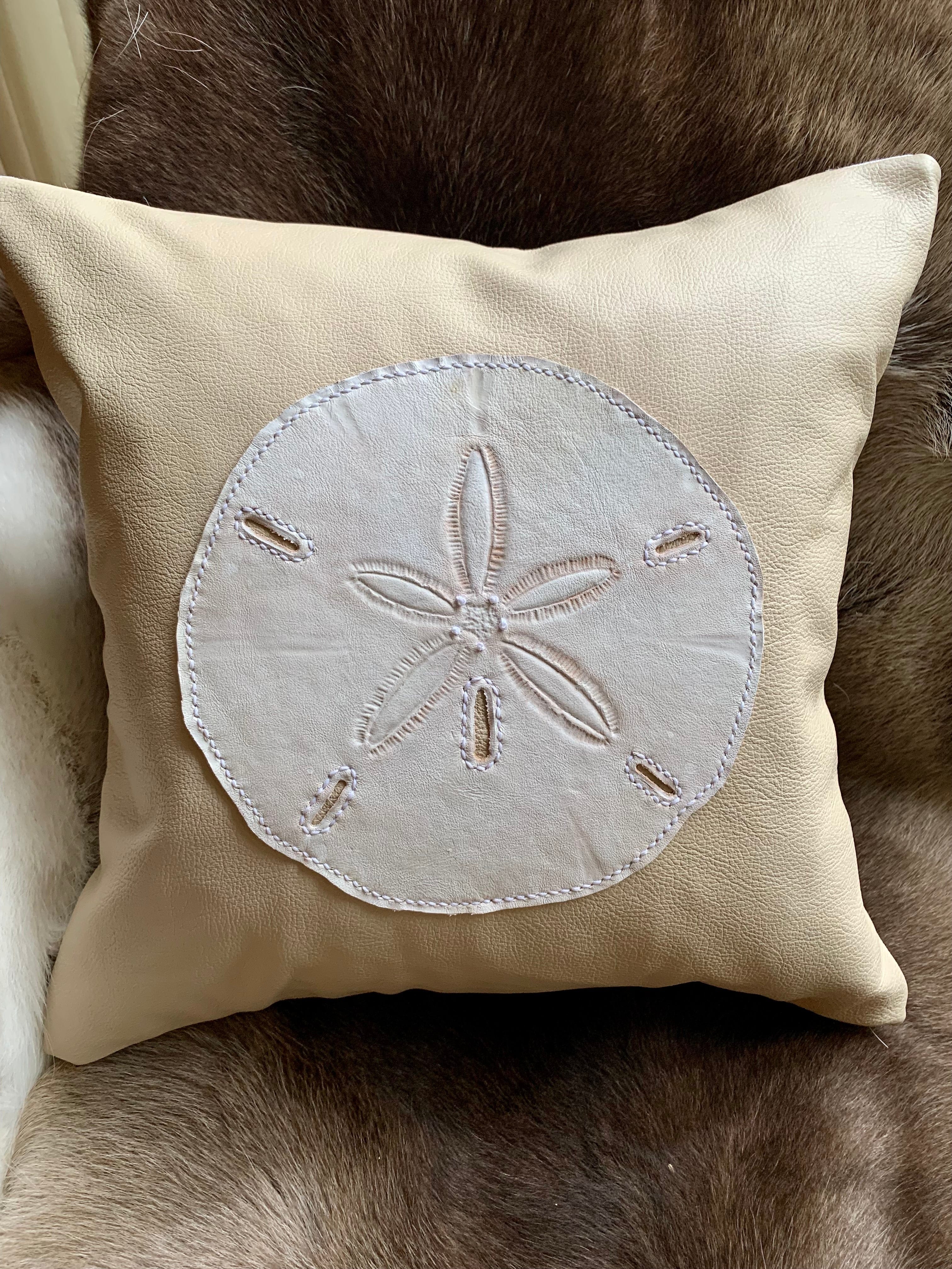 Bridger Leather Sand Dollar Pillow