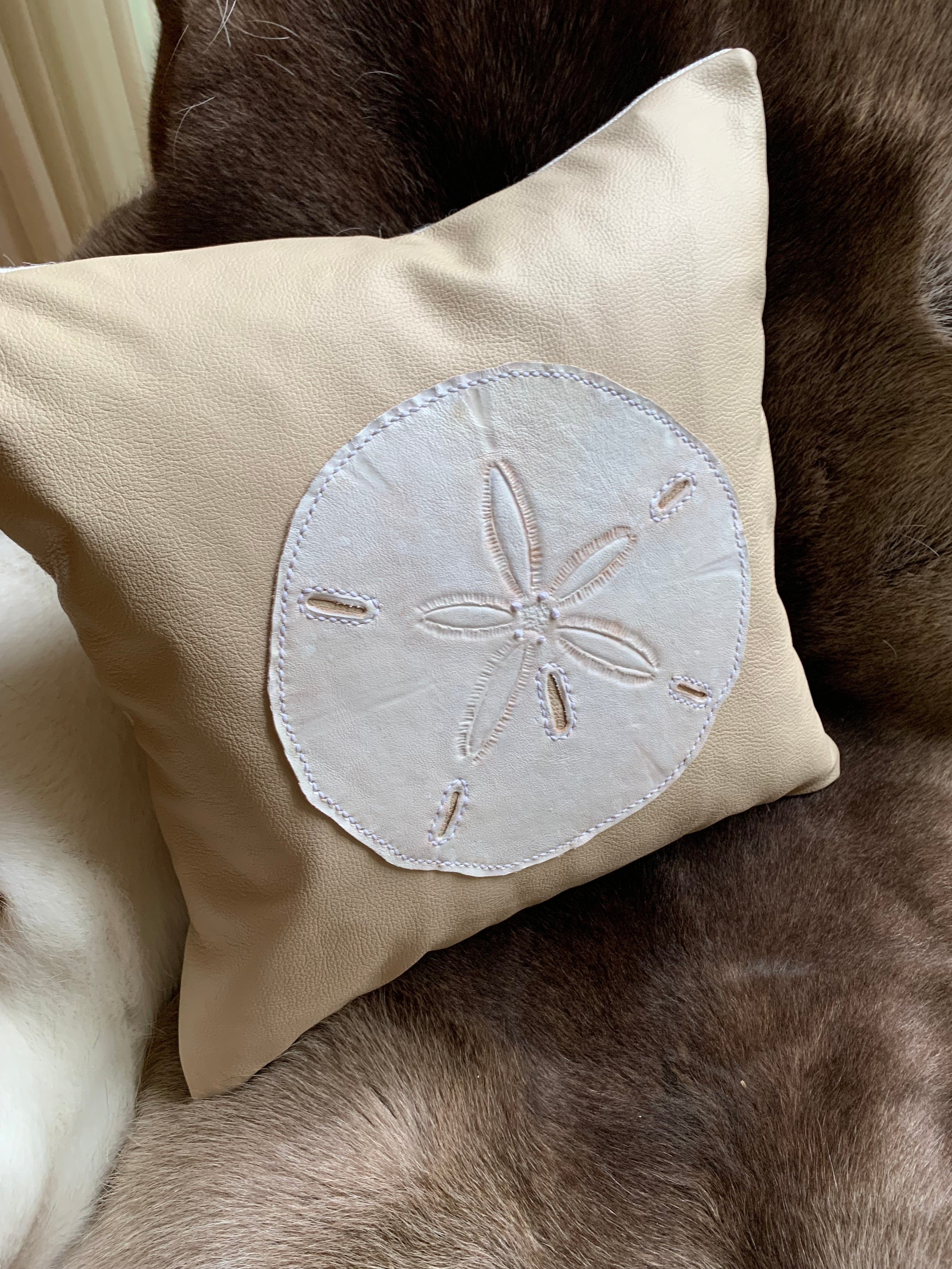 Bridger Leather Sand Dollar Pillow
