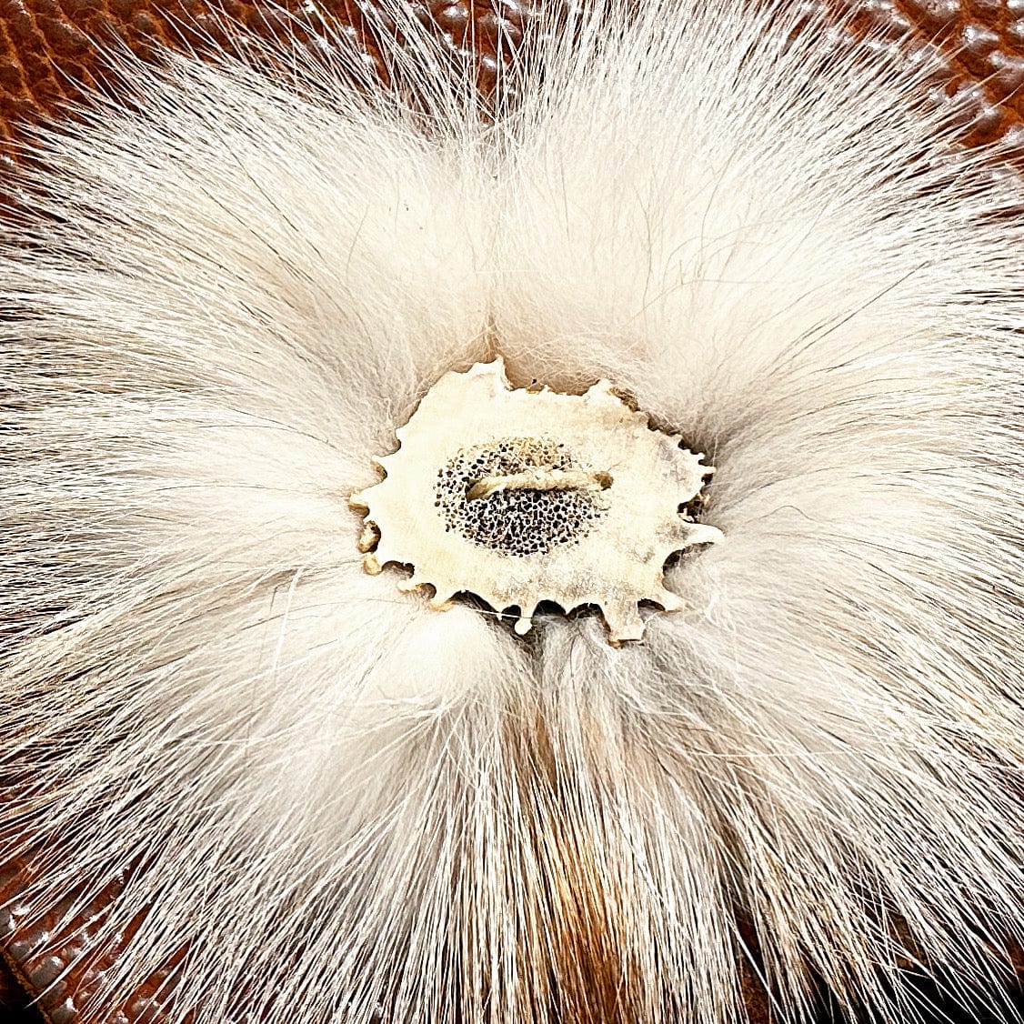 Unique Clutch with Fox Fur and Antler  Button | Bridger Leather
