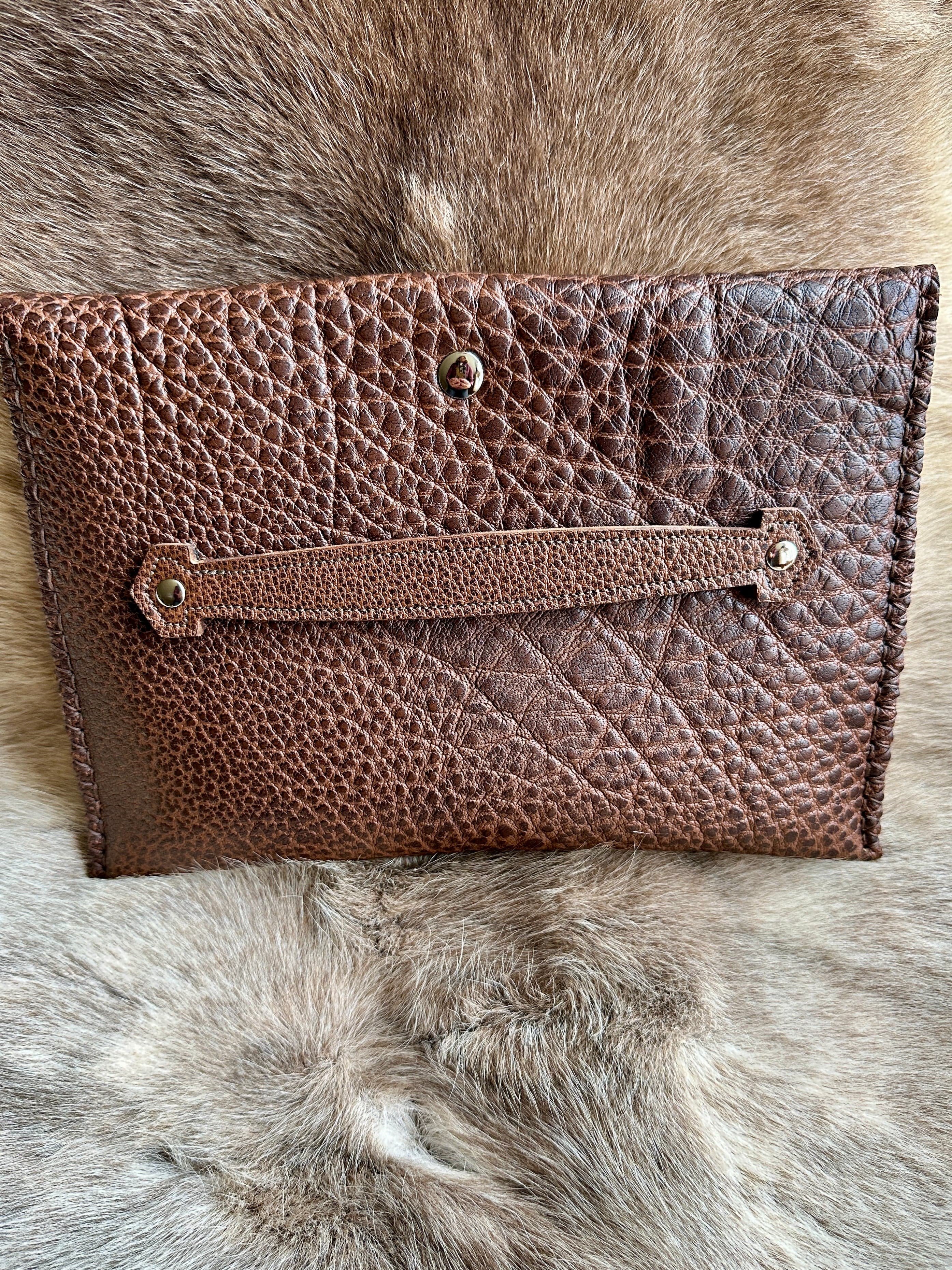 Water Buffalo Clutch with Hand strap | Bridger Leather | Bozeman, Montana
