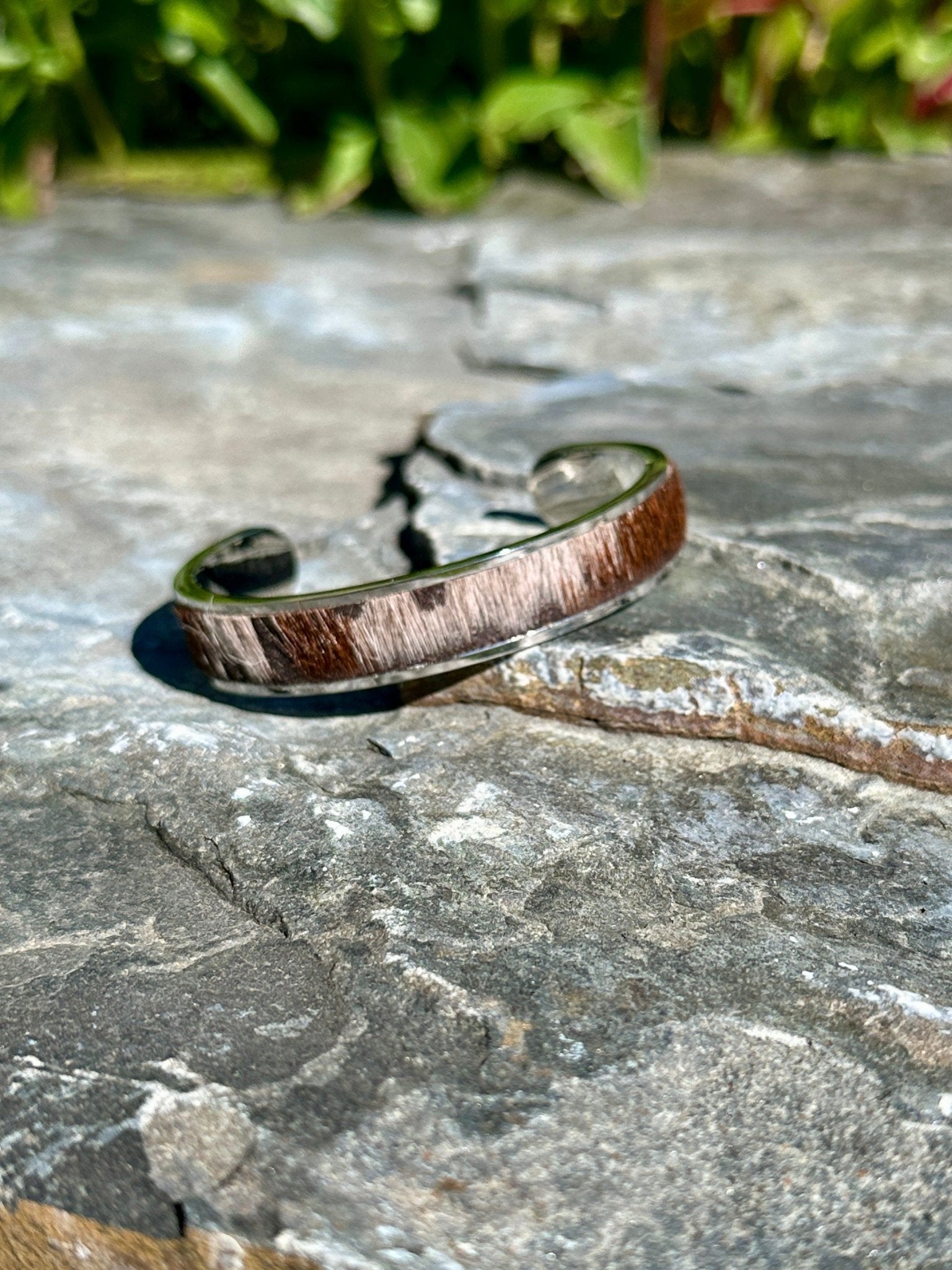 Cuff Bracelets - Stainless Steel with Leather or Hair Hide - Cuff Bracelet - Bridger Leather