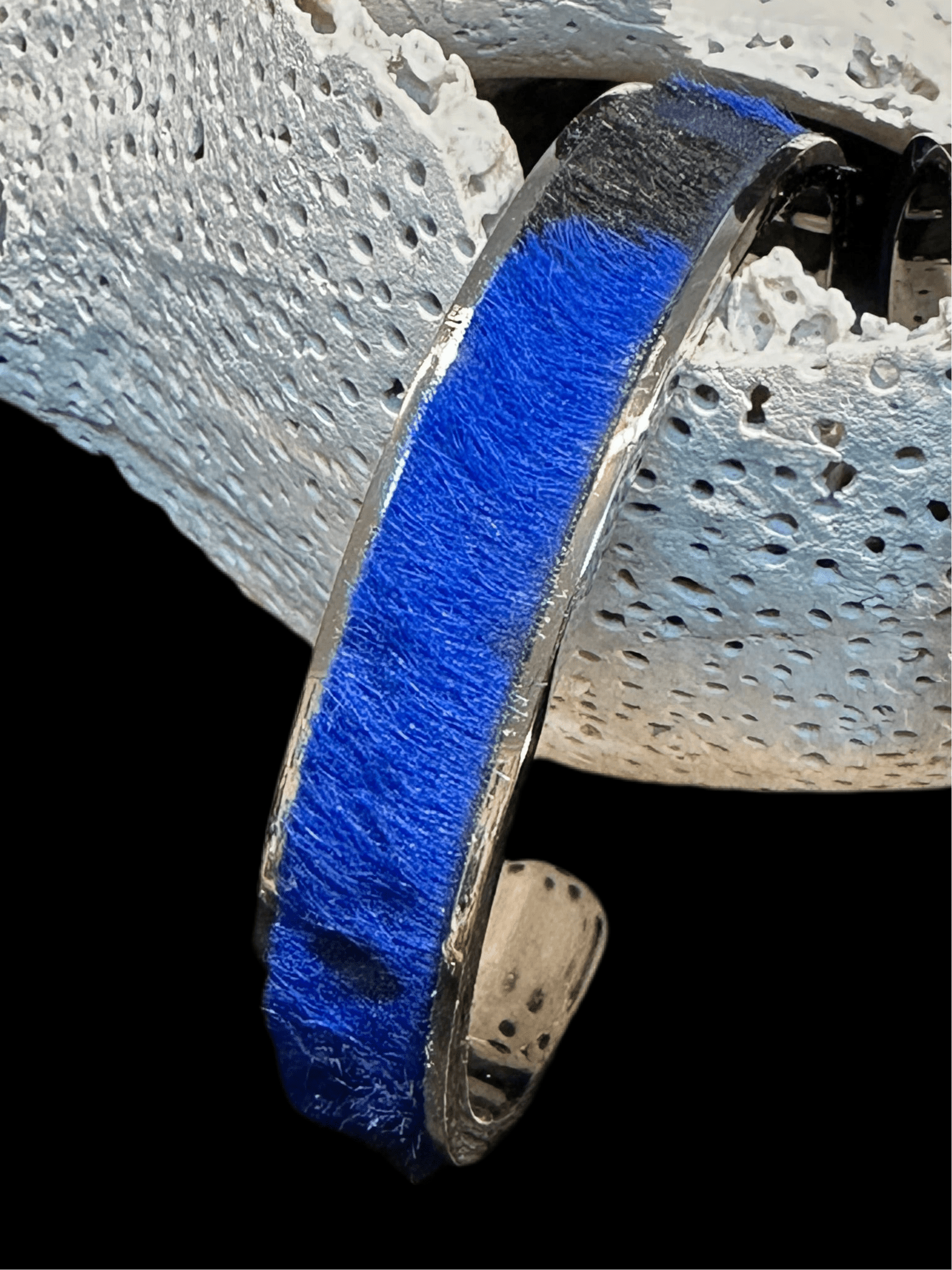 Cuff Bracelets - Stainless Steel with Leather or Hair Hide - Cuff Bracelet - Bridger Leather