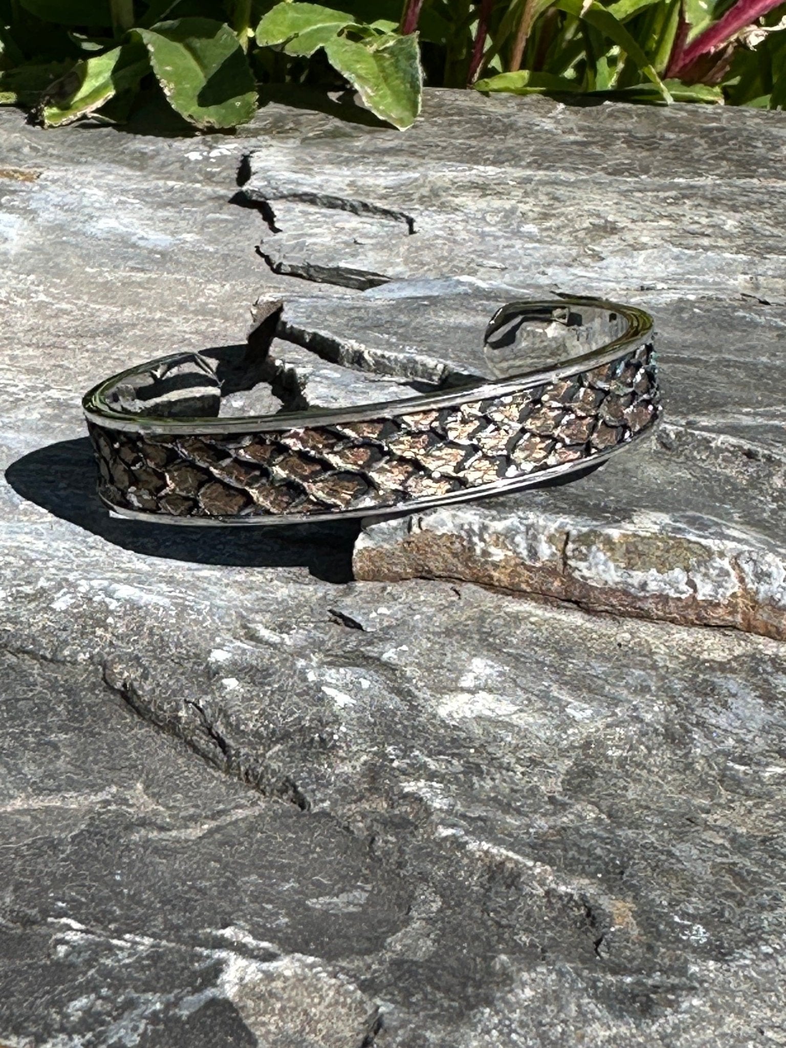 Cuff Bracelets - Stainless Steel with Leather or Hair Hide - Cuff Bracelet - Bridger Leather