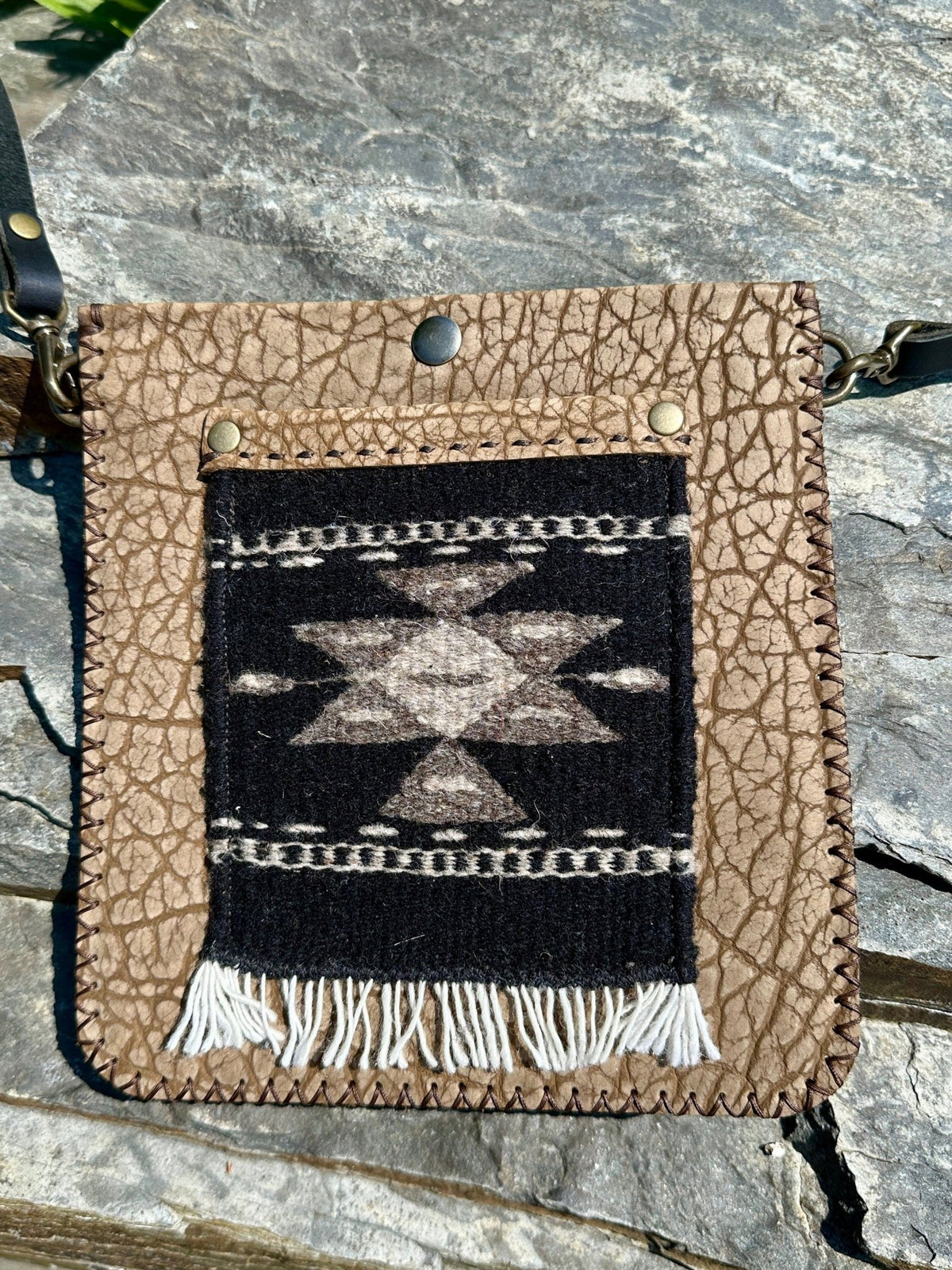 Julia Crossbody Bag — Hand-Woven Wool & Leather - Bridger Leather