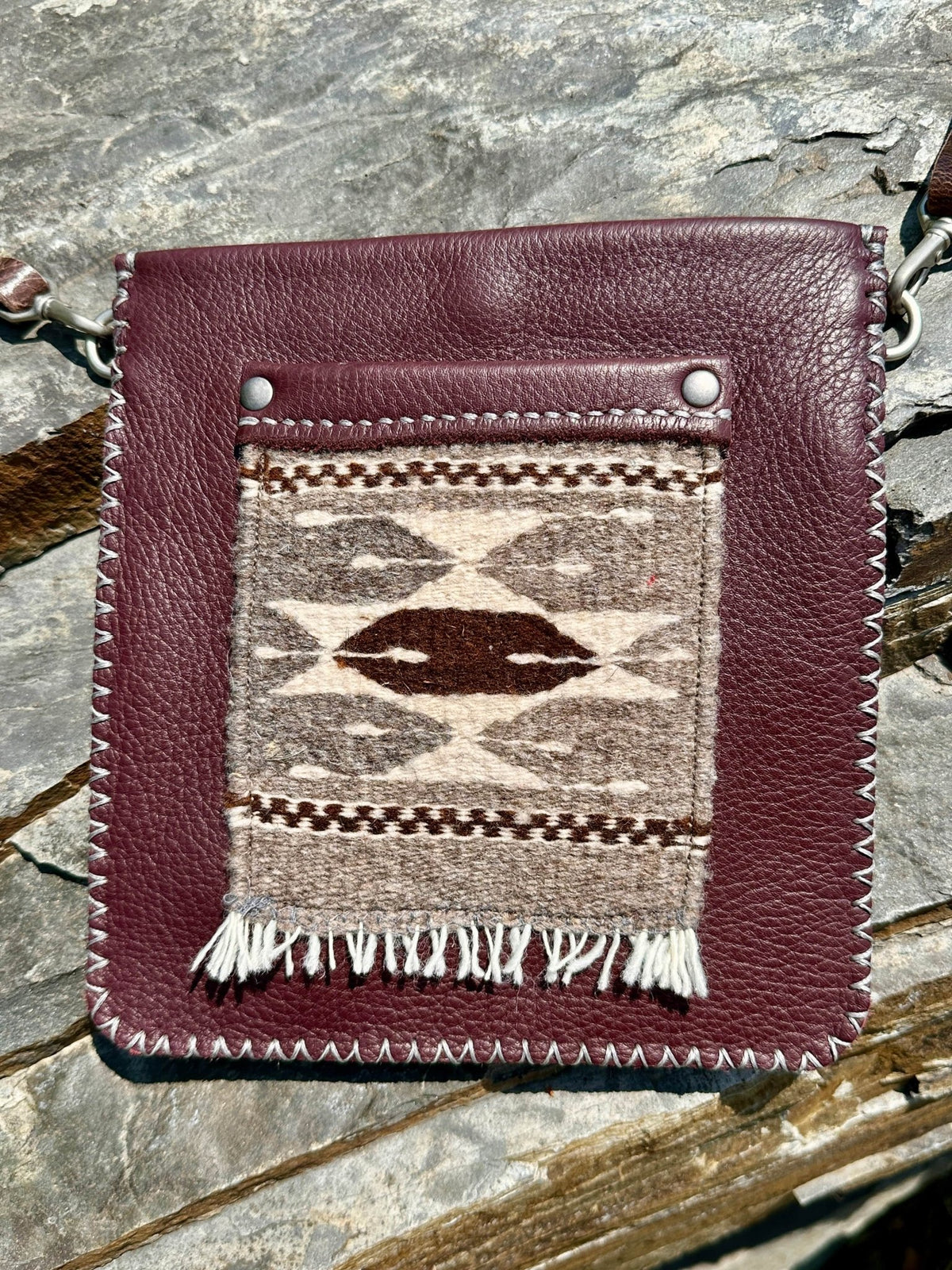Julia Crossbody Bag — Hand-Woven Wool & Leather - Bridger Leather