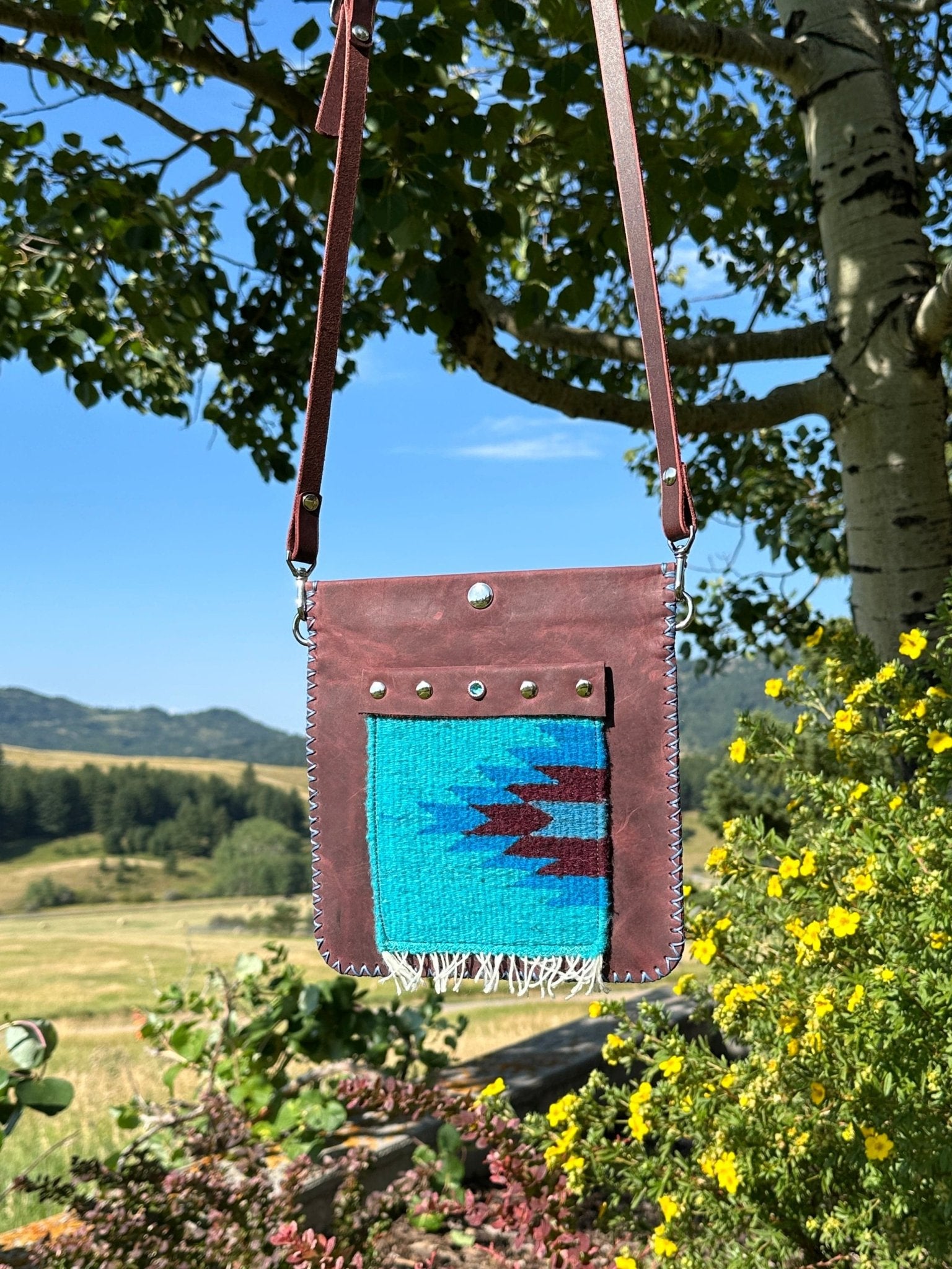 Julia Crossbody Bag — Hand-Woven Wool & Leather - Bridger Leather