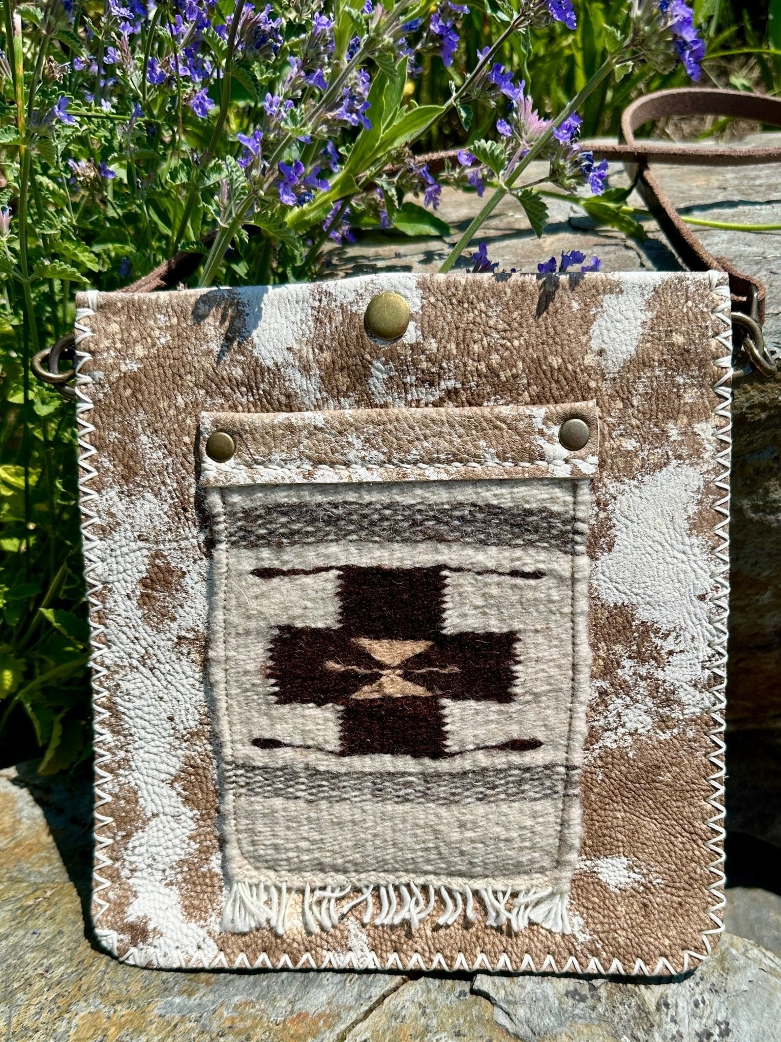 Julia Crossbody Bag — Hand-Woven Wool & Leather - Bridger Leather