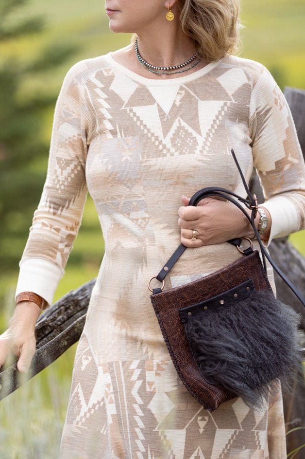 Little Fawn with Tibetan Lamb Fur - Crossbody Bag - Bridger Leather