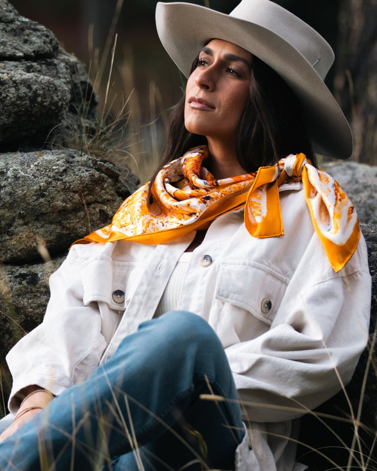 Mammoth Hot Springs — Geothermal Silk Scarf - Scarves - Bridger Leather