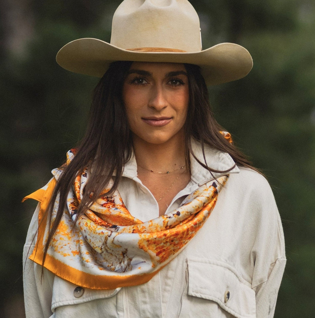 Mammoth Hot Springs — Geothermal Silk Scarf - Scarves - Bridger Leather