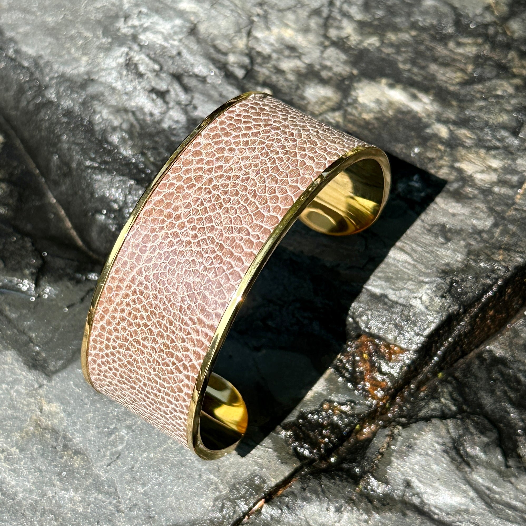 Ostrich Leather Cuff - Cuff Bracelet - Bridger Leather