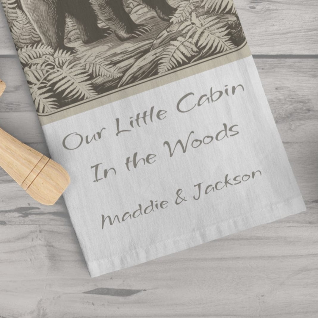 Printify Home Decor White / 28" × 28" Rustic Bear Tea Towel for Cabin or Lodge