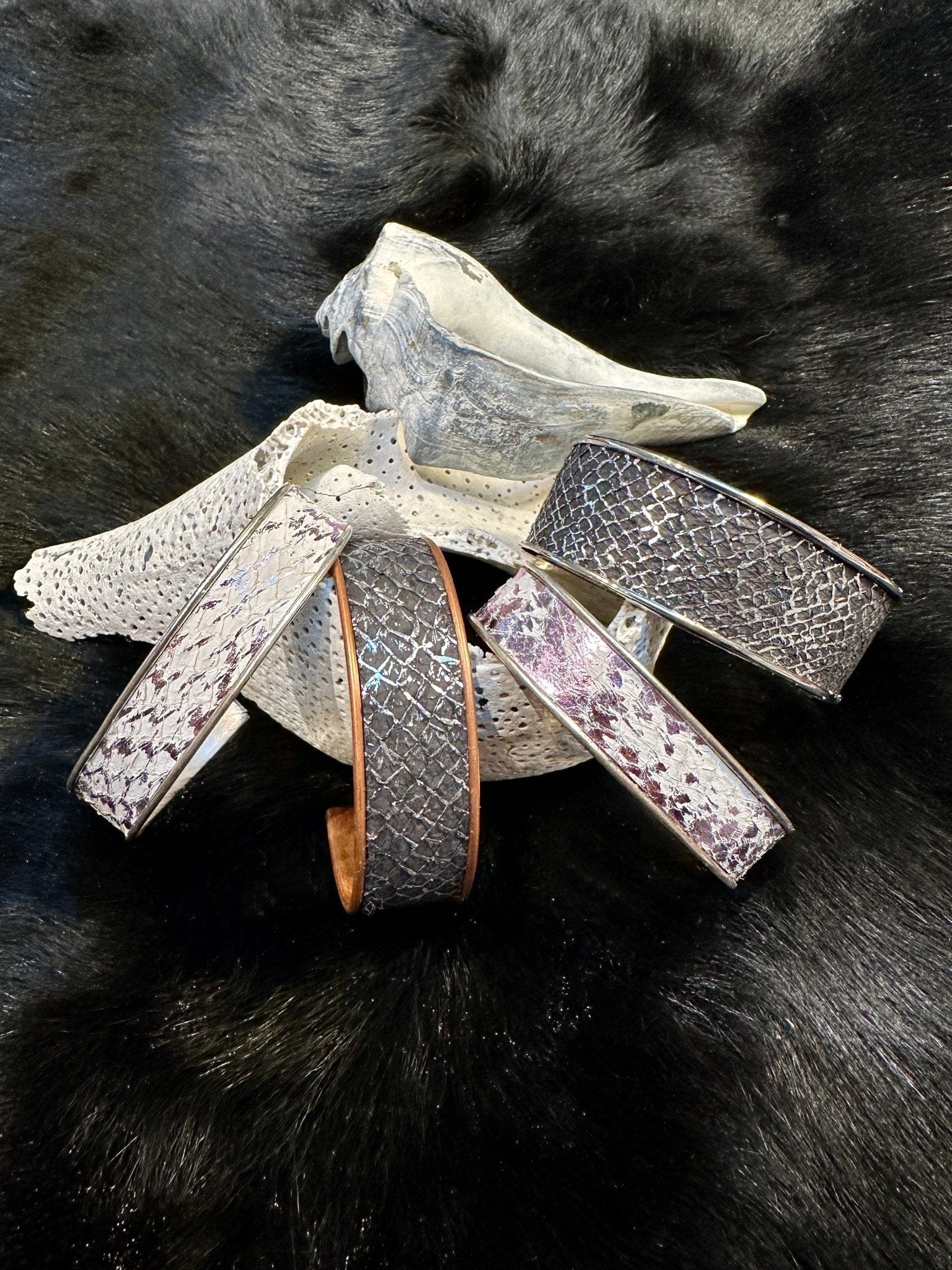 Salmon Leather Cuff Bracelets - Adjustable Assorted Colors - Cuff Bracelet - Bridger Leather