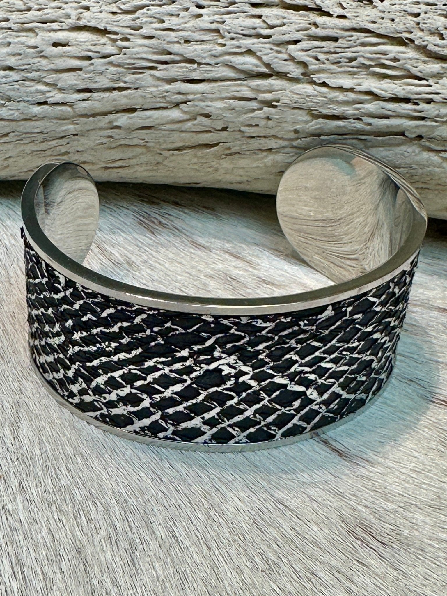 Salmon Leather Cuff - Wide - Cuff Bracelet - Bridger Leather