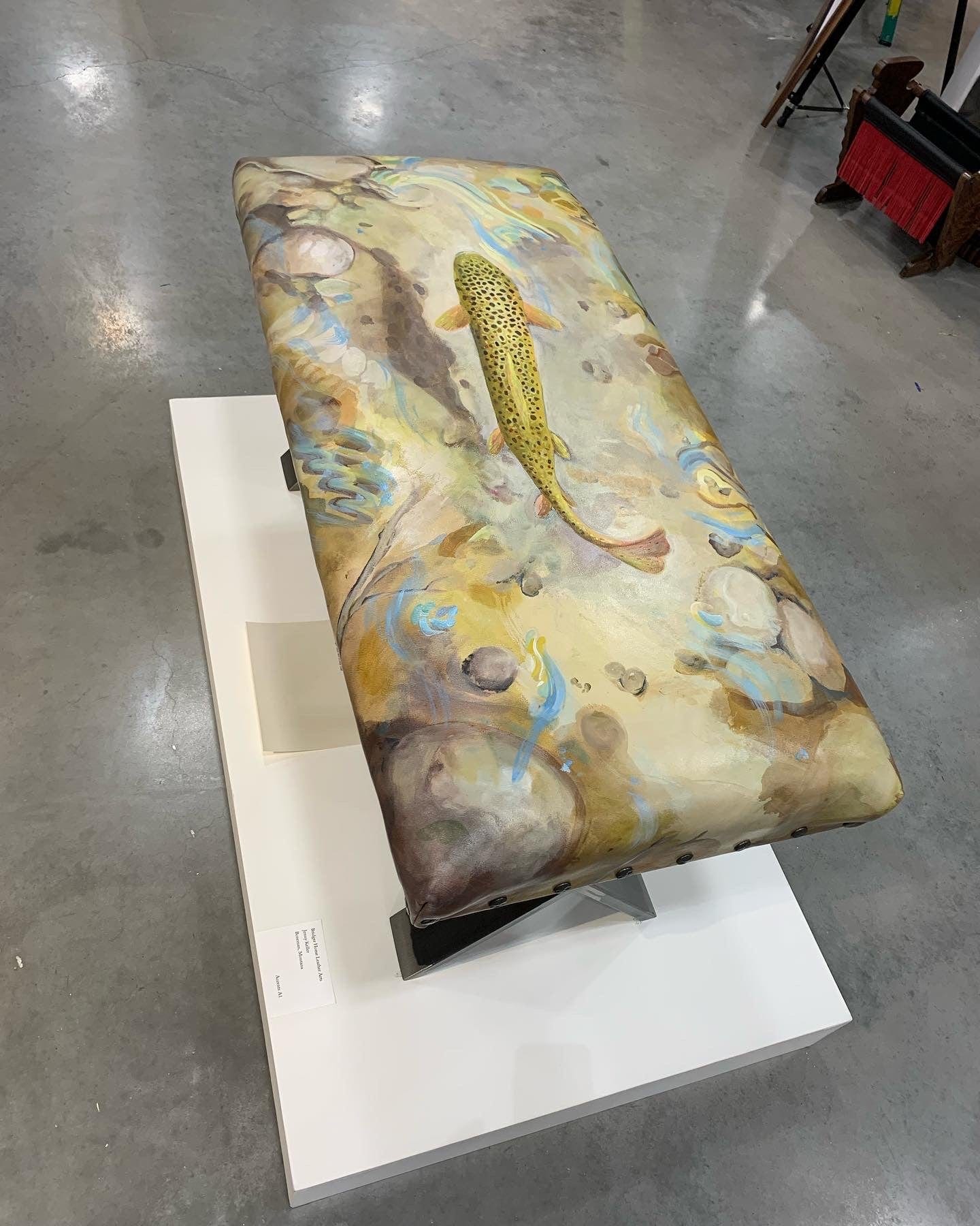 Spearfish Canyon Brown Trout Bench (Available) - Bench - Bridger Leather