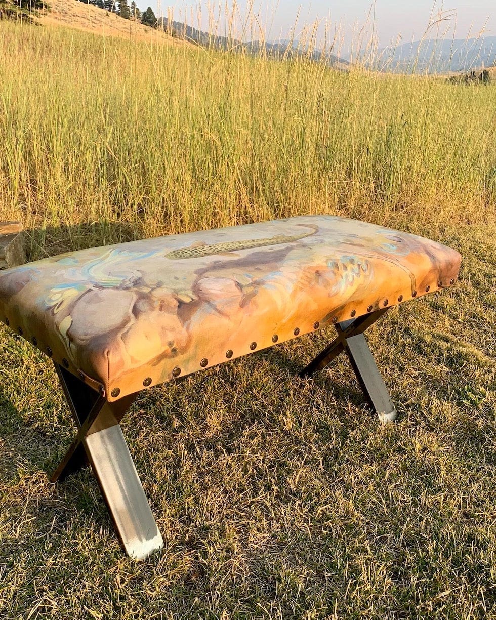 Spearfish Canyon Brown Trout Bench (Available) - Bench - Bridger Leather