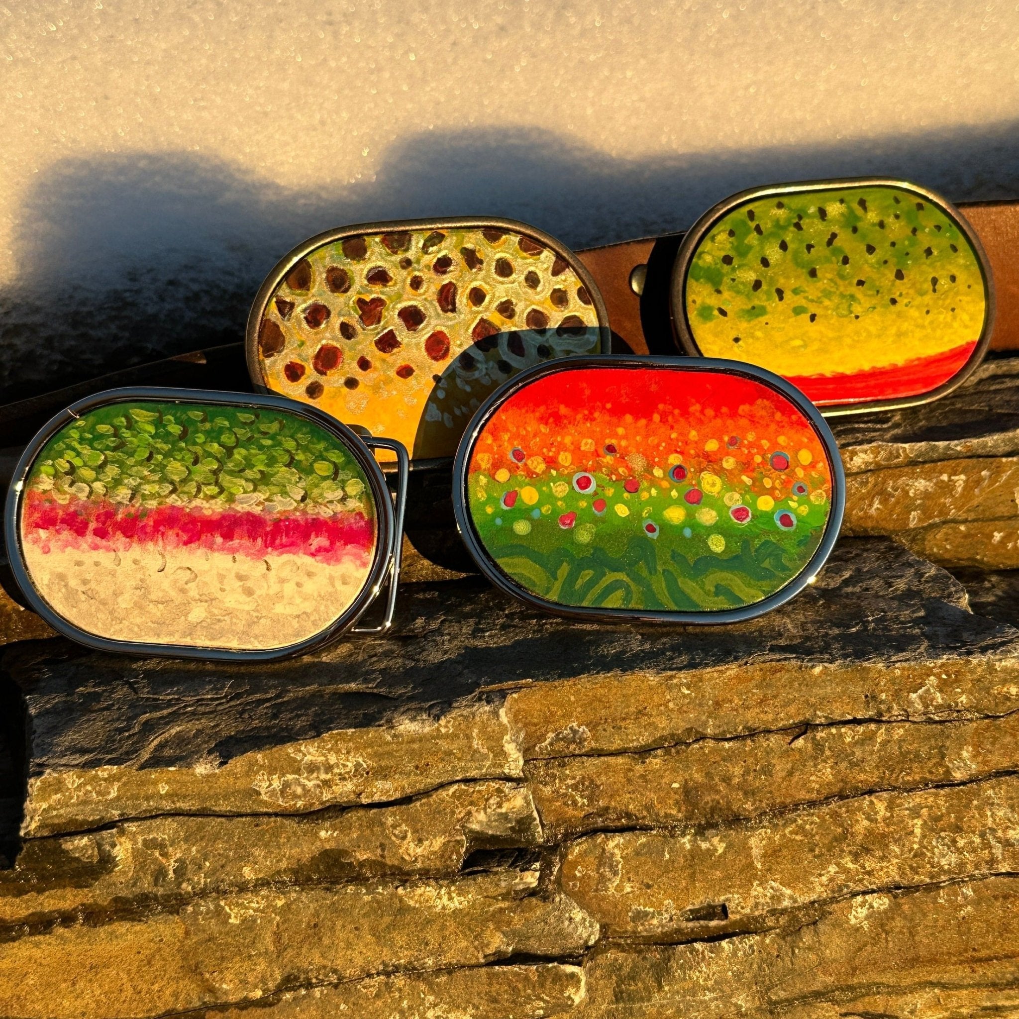 Trout Pattern Belt Buckles - Belt Buckle - Bridger Leather