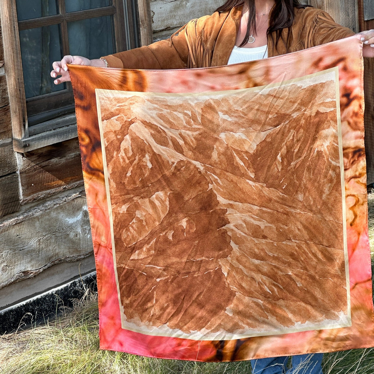 Absaroka — A View from Above Silk Scarf - Bridger Leather