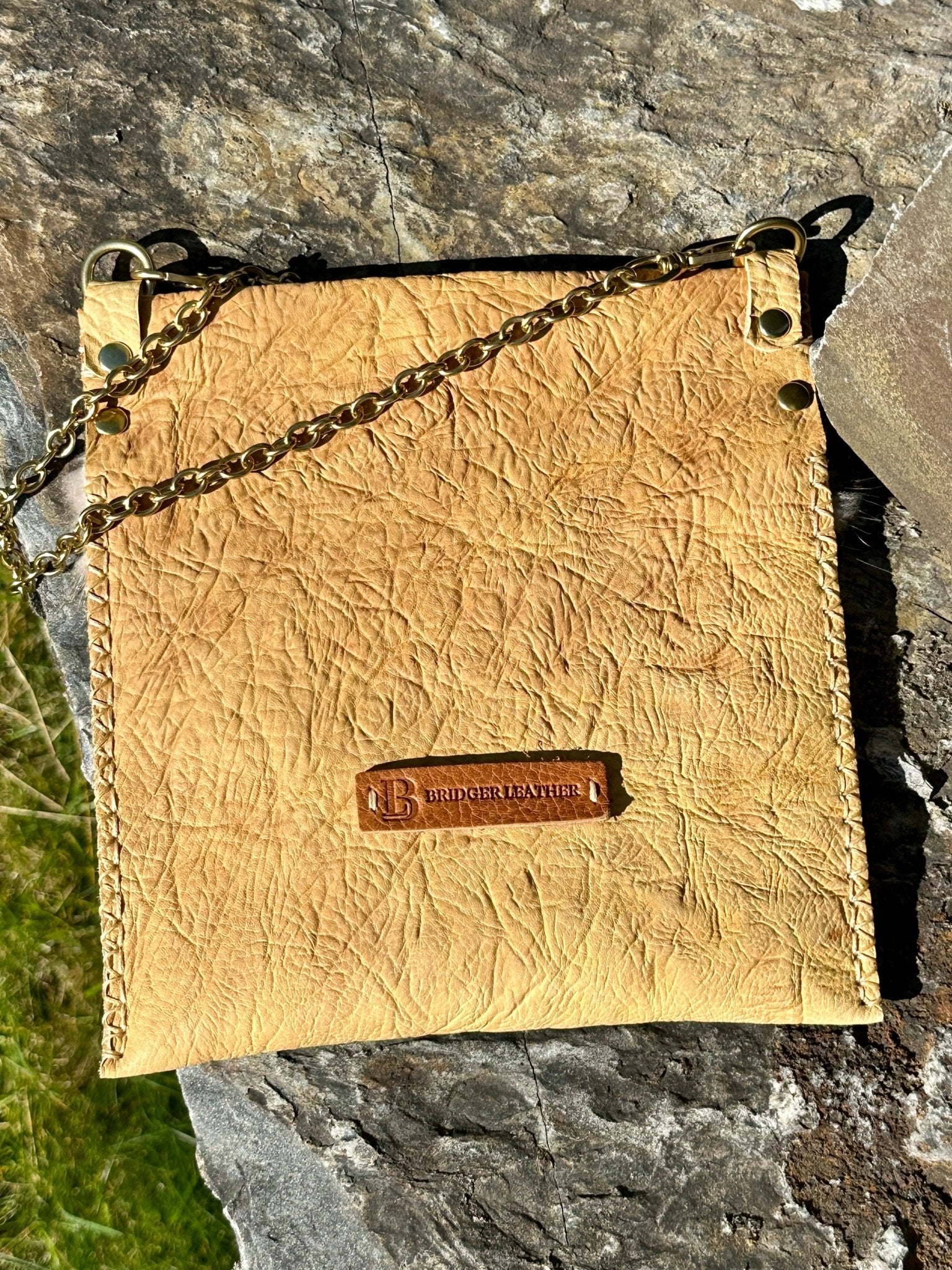 Ana Bag — Bull Shoulder Leather with Beaver Fur & Swarovski Crystal - Evening Bag - Bridger Leather