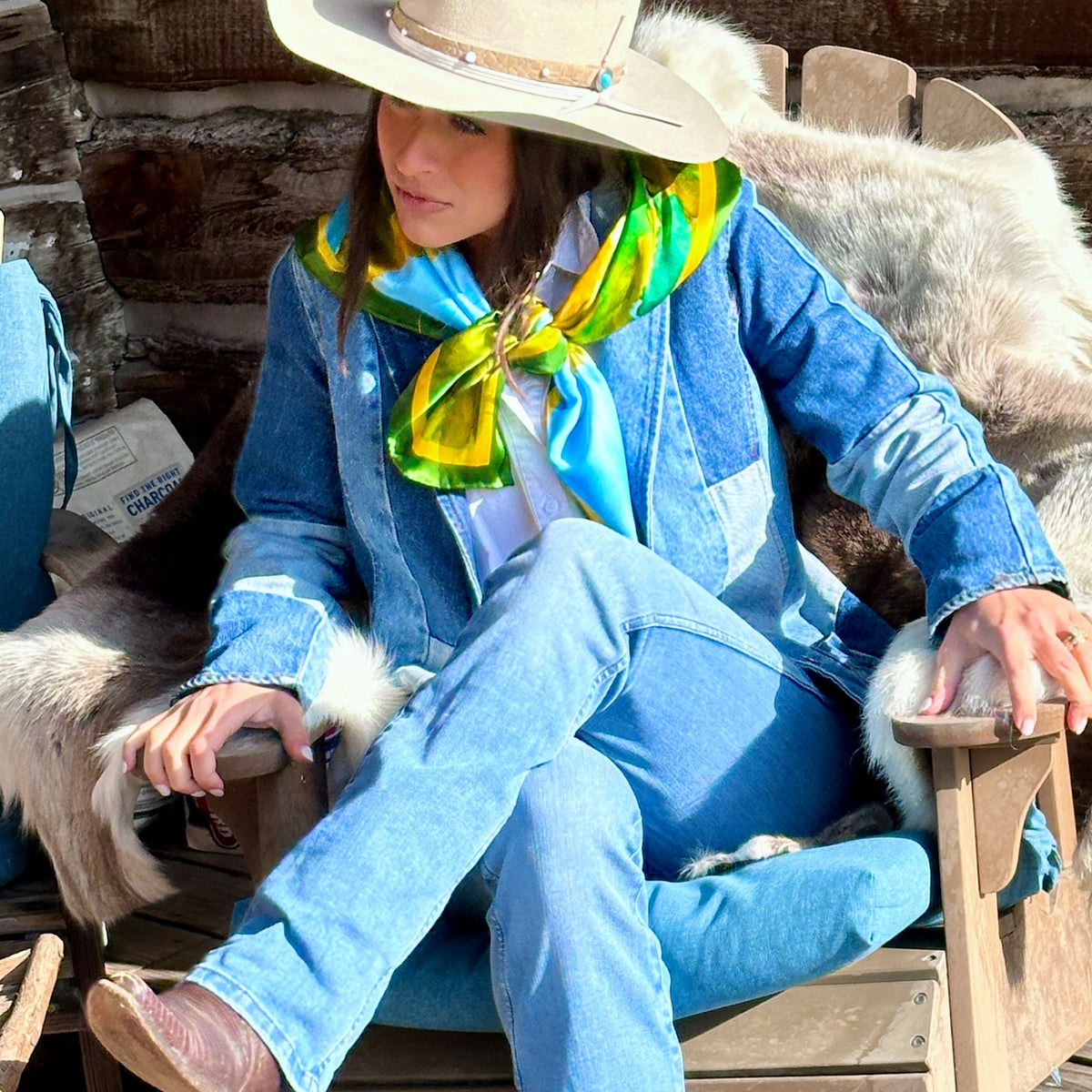 Anza-Borrego Desert — Reaching for Sky Silk Scarf - Scarves - Bridger Leather