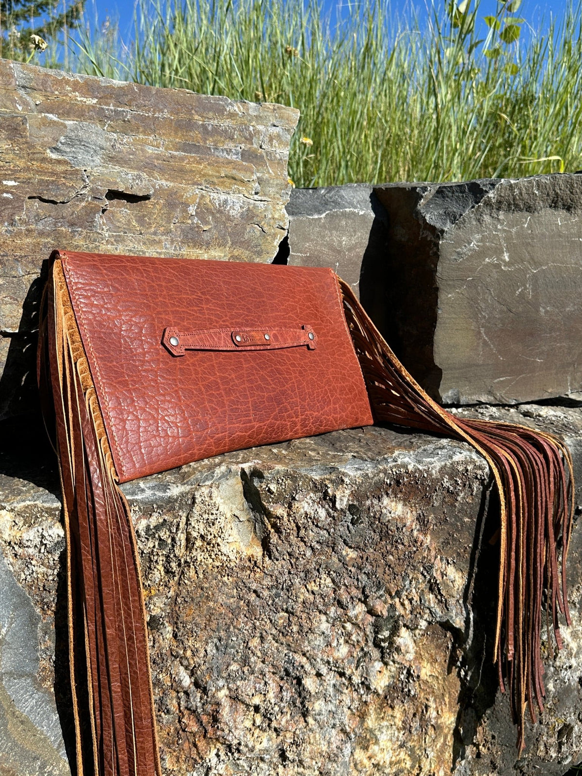 Bangtail Bison Leather Clutch - Clutch - Bridger Leather