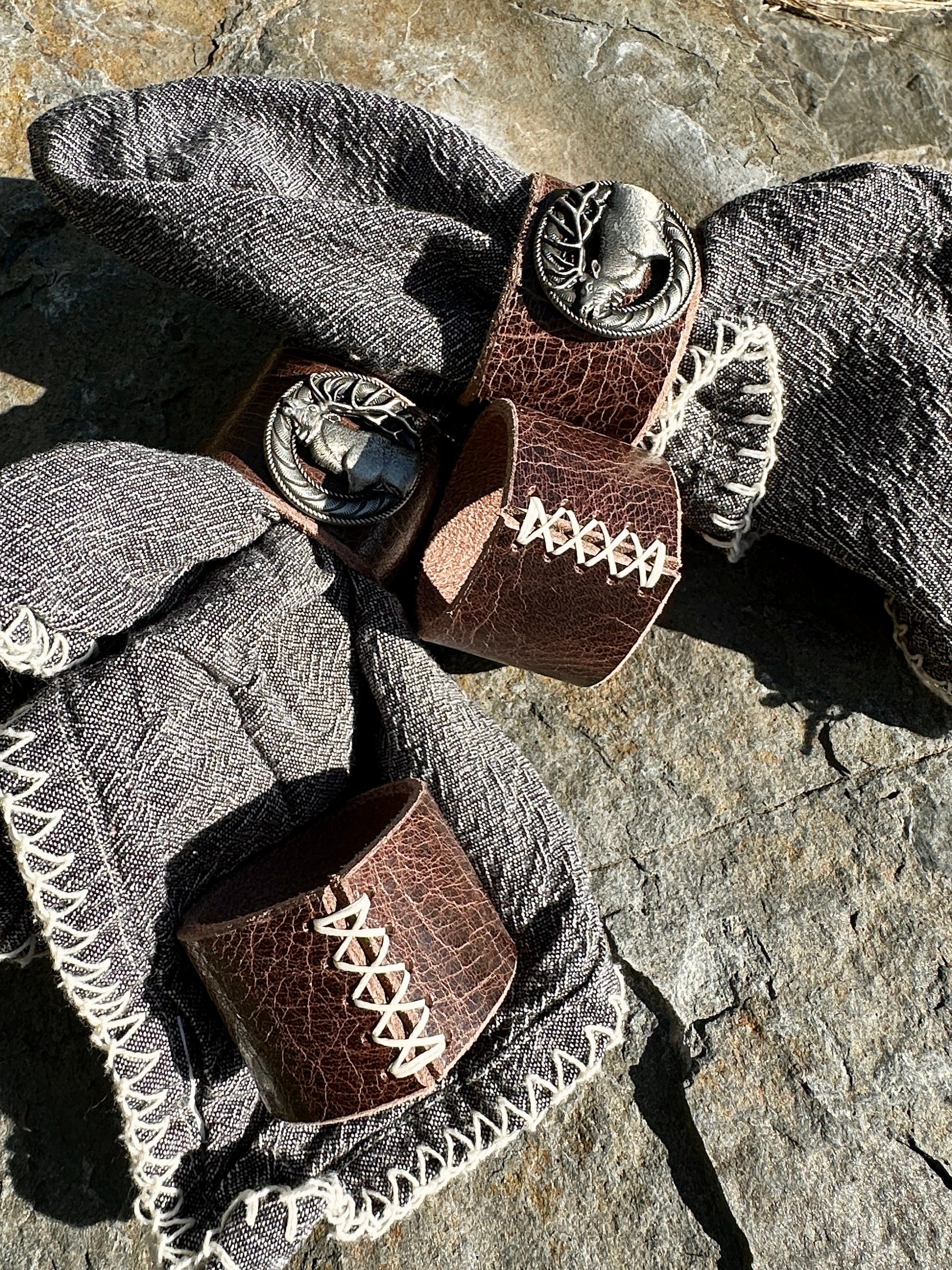 Bridger Leather Home Goods Elk Concho Napkin Rings - Set of 8