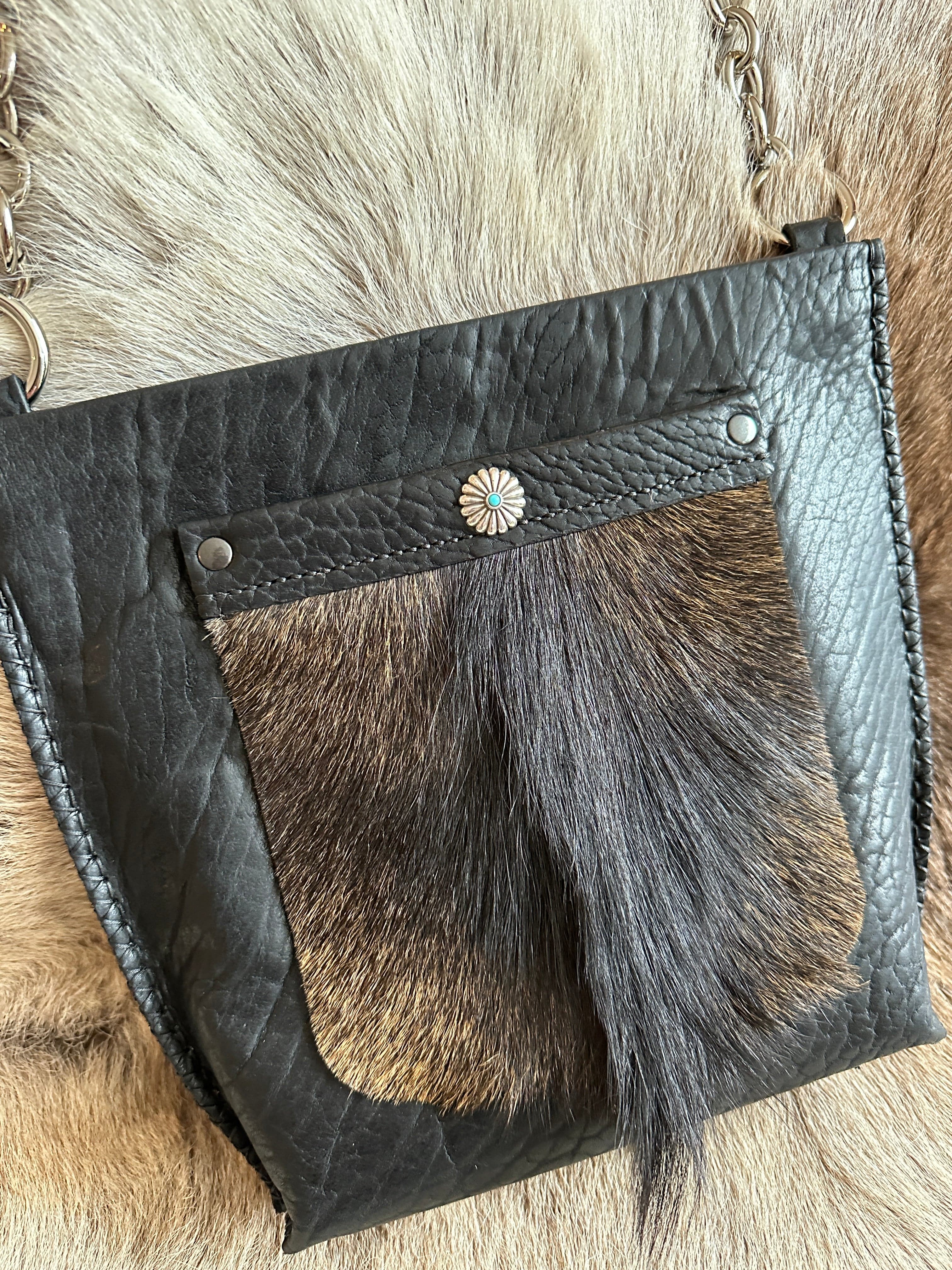 Bridger Leather Little Fawn Shoulder Bag with Goat Pocket