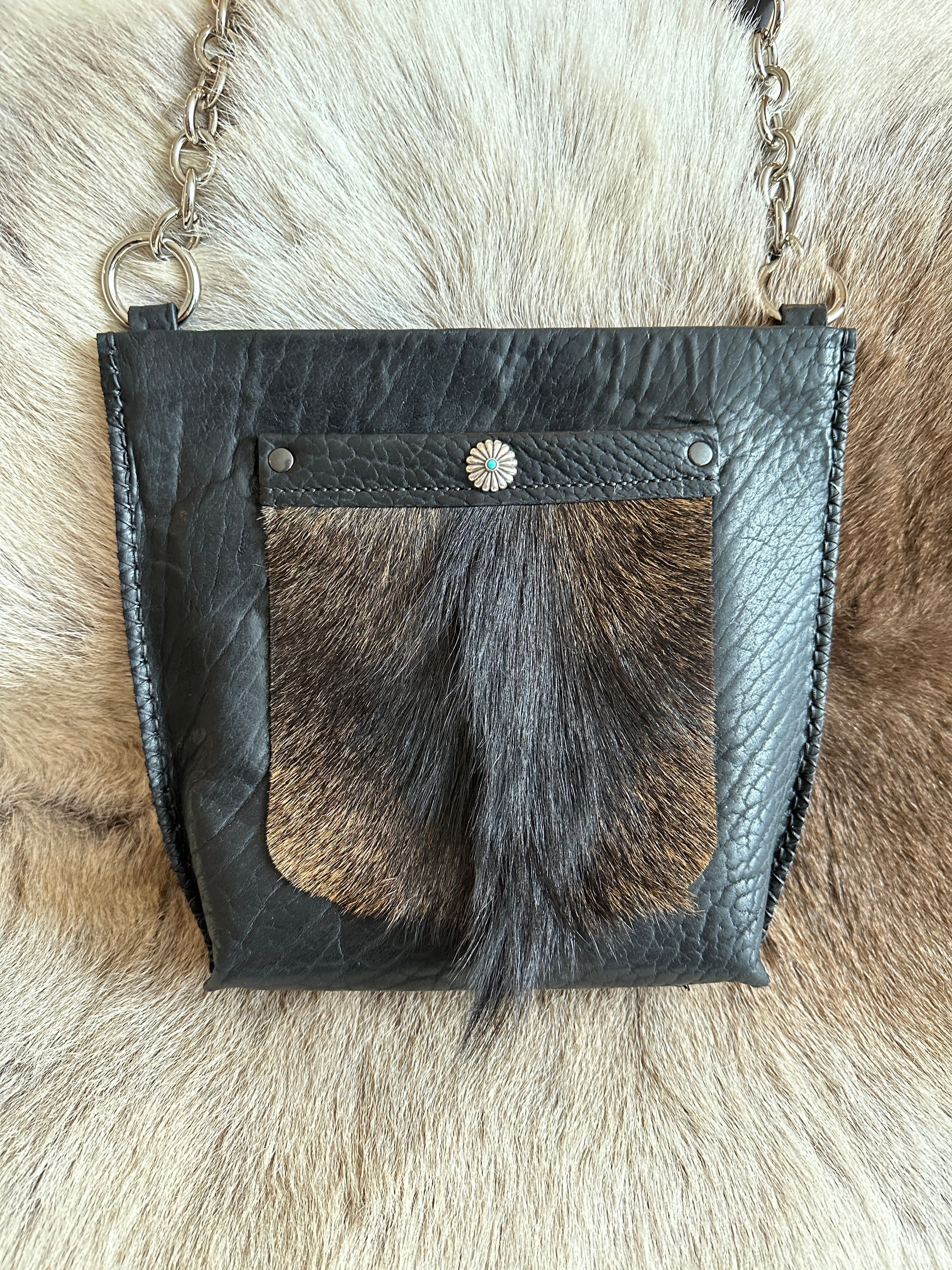 Bridger Leather Little Fawn Shoulder Bag with Goat Pocket