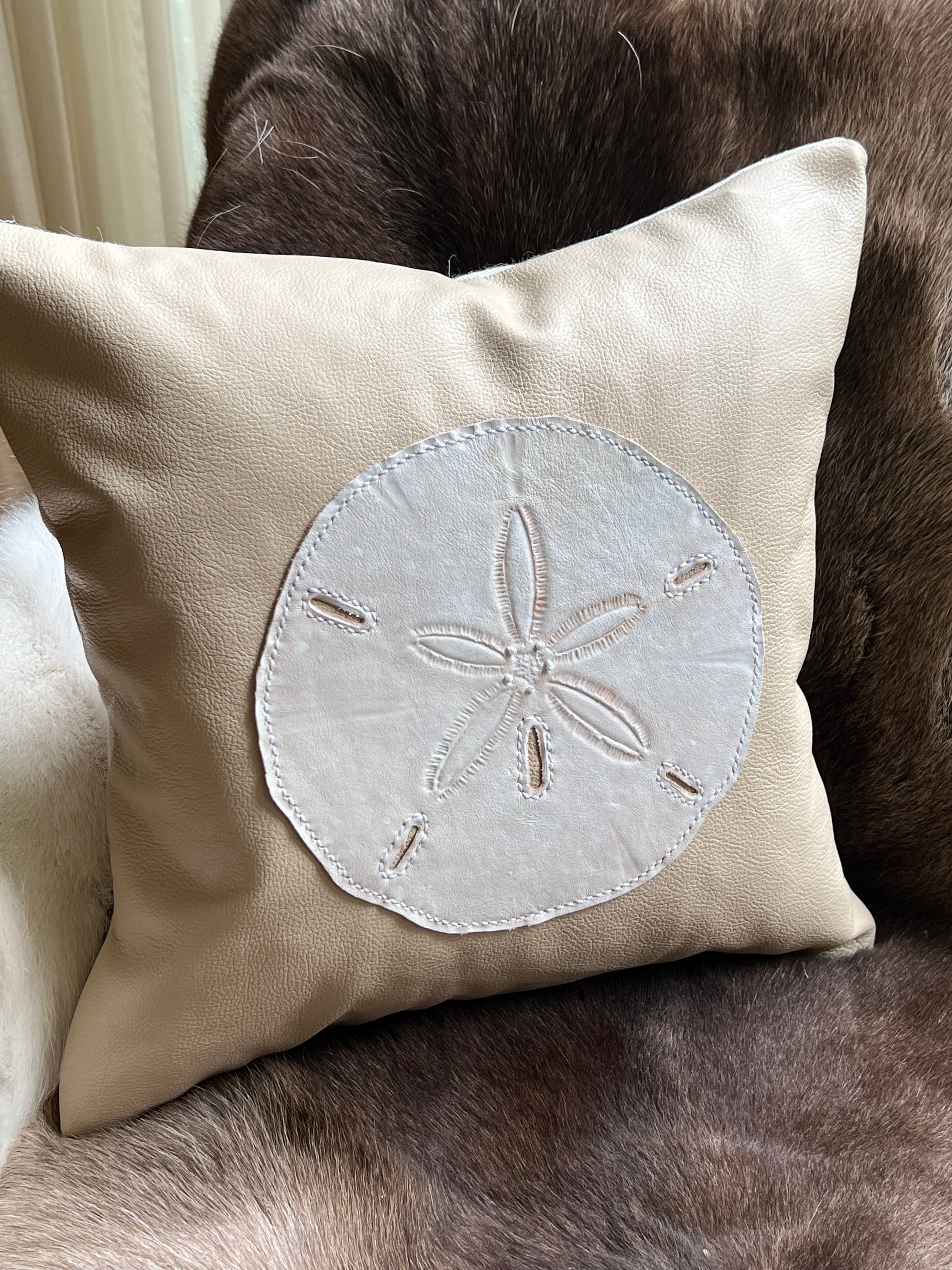 Bridger Leather Sand Dollar Pillow