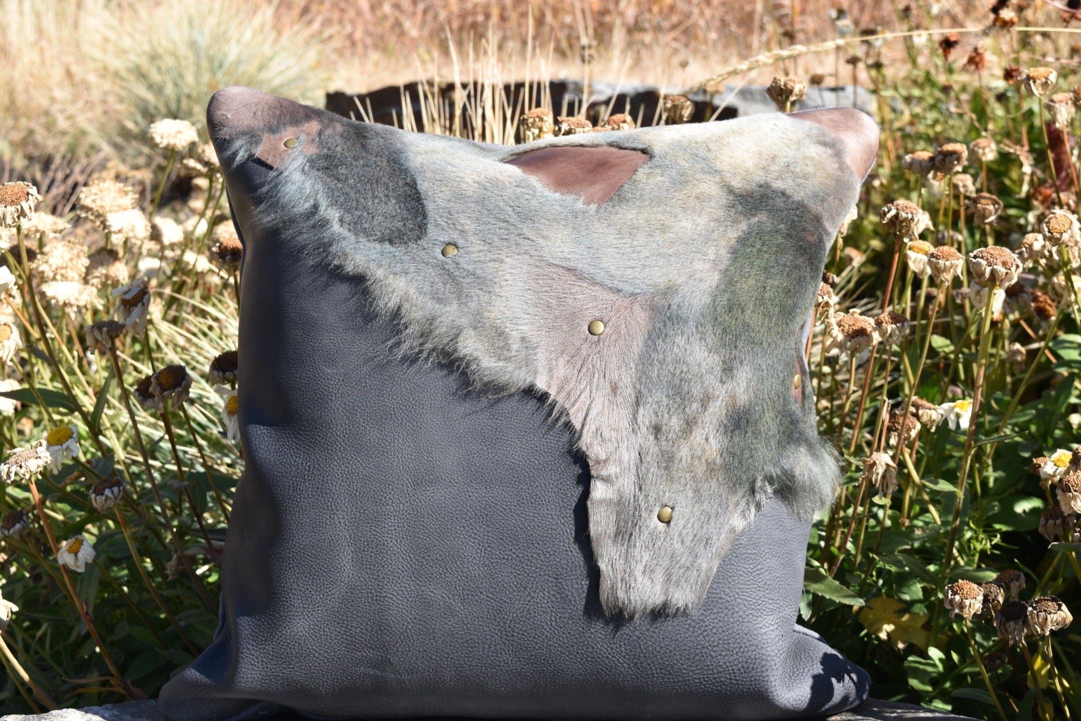 Bridger Leather Sherling and leather Pillow set