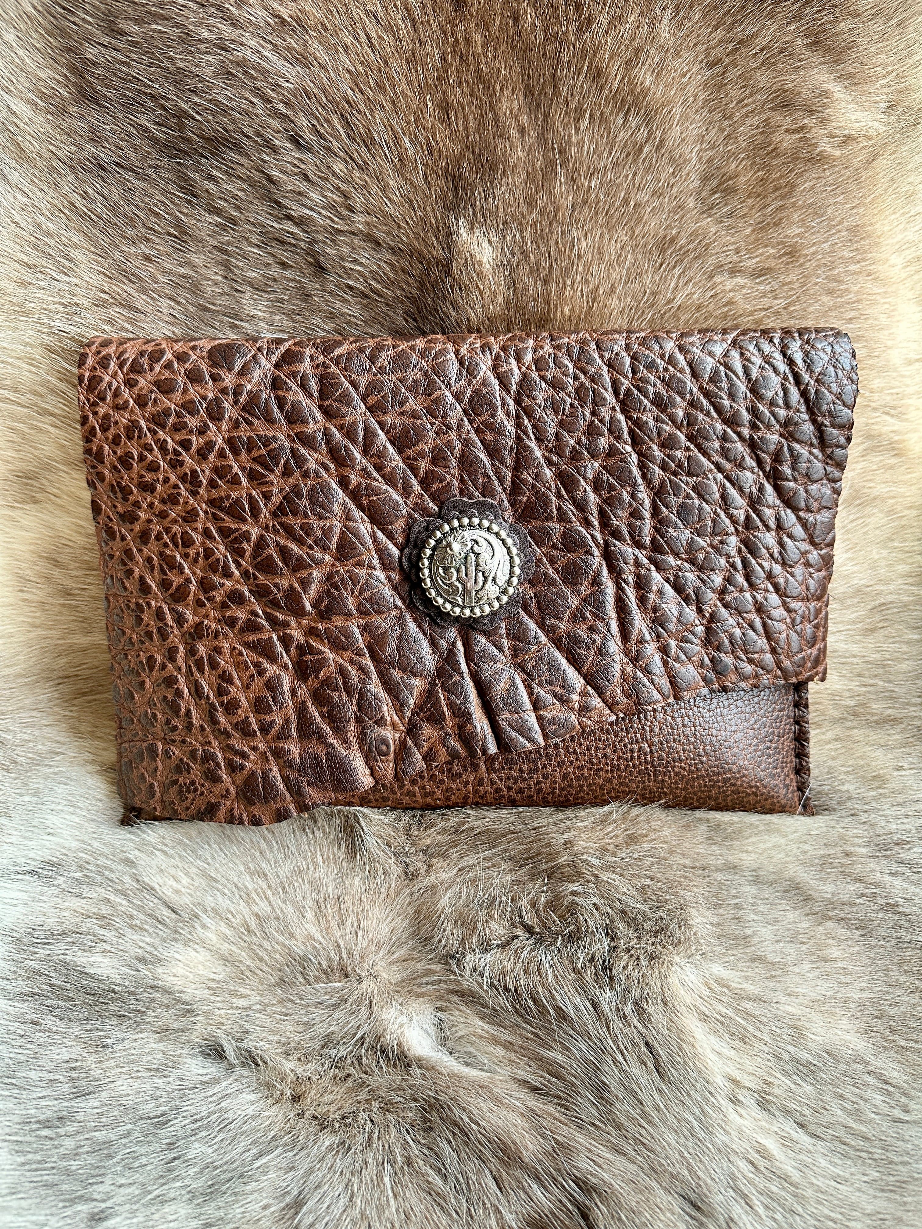 Bridger Leather Cactus Concho Clutch 