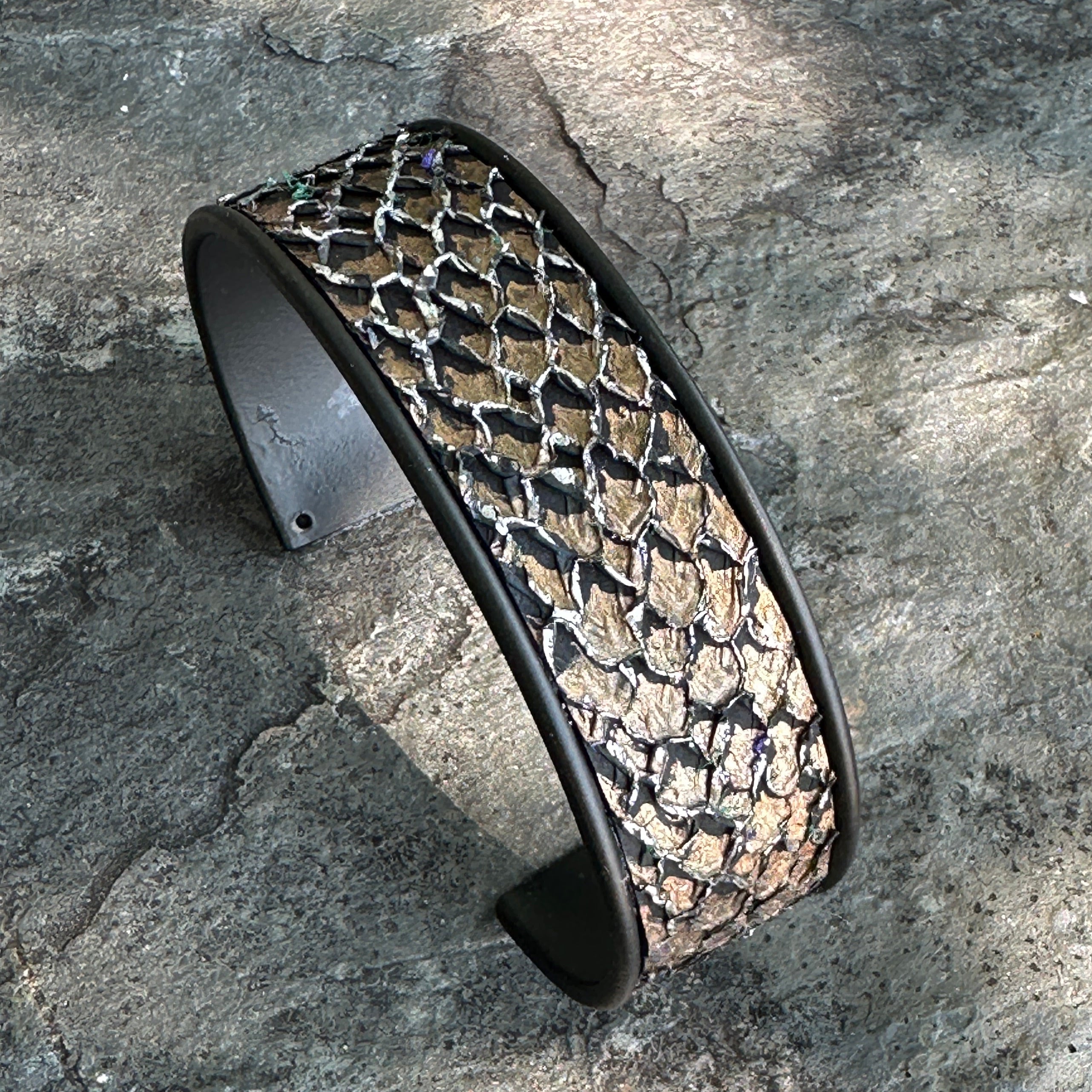 Salmon Leather Cuff Bracelets - Adjustable Assorted Colors